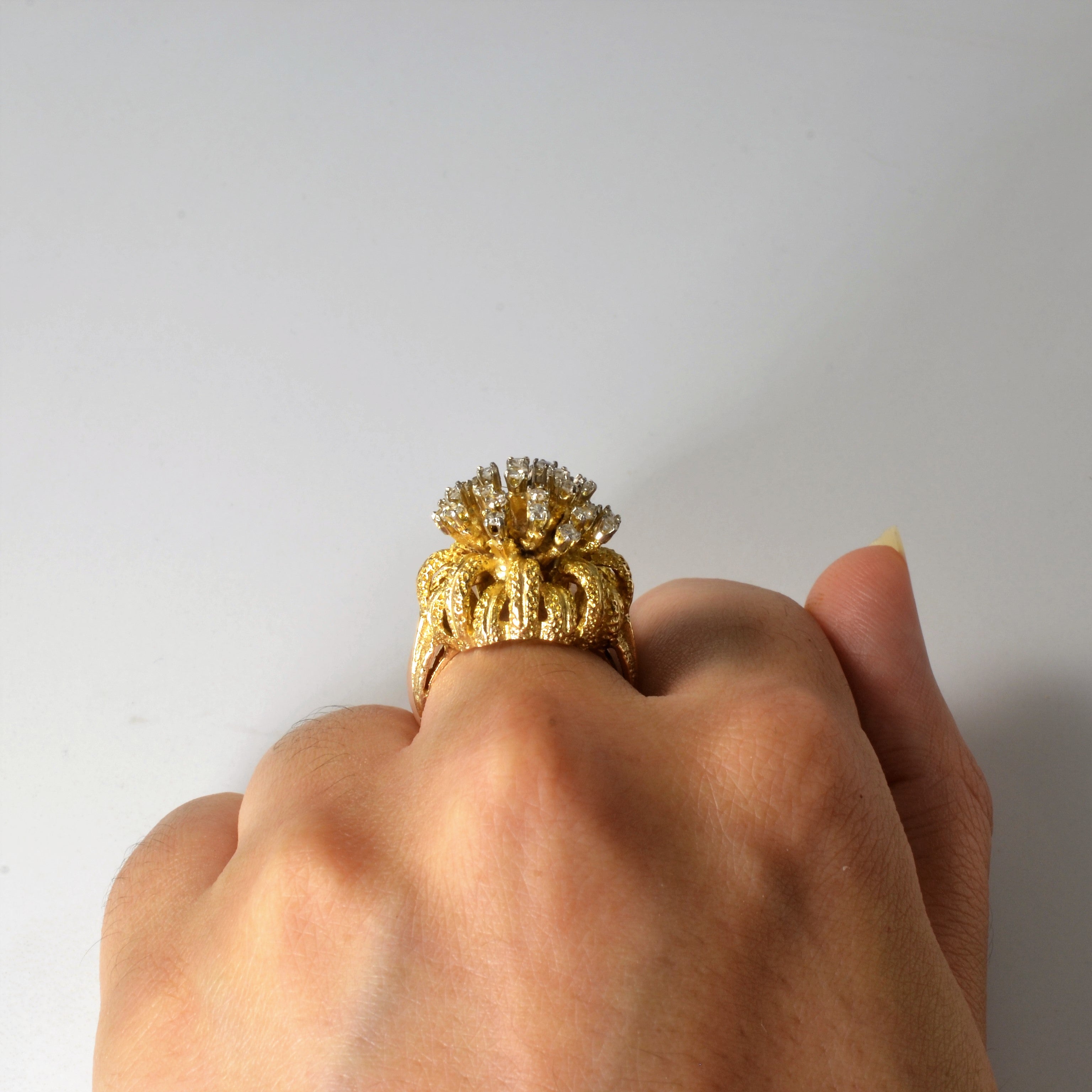High Set Diamond Burst Cocktail Ring | 0.47ctw | SZ 5.75 |