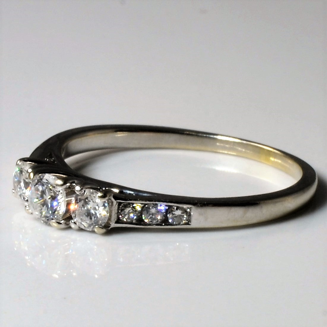 Low Profile Three Stone Diamond Ring | 0.43ctw | SZ 7.25 |