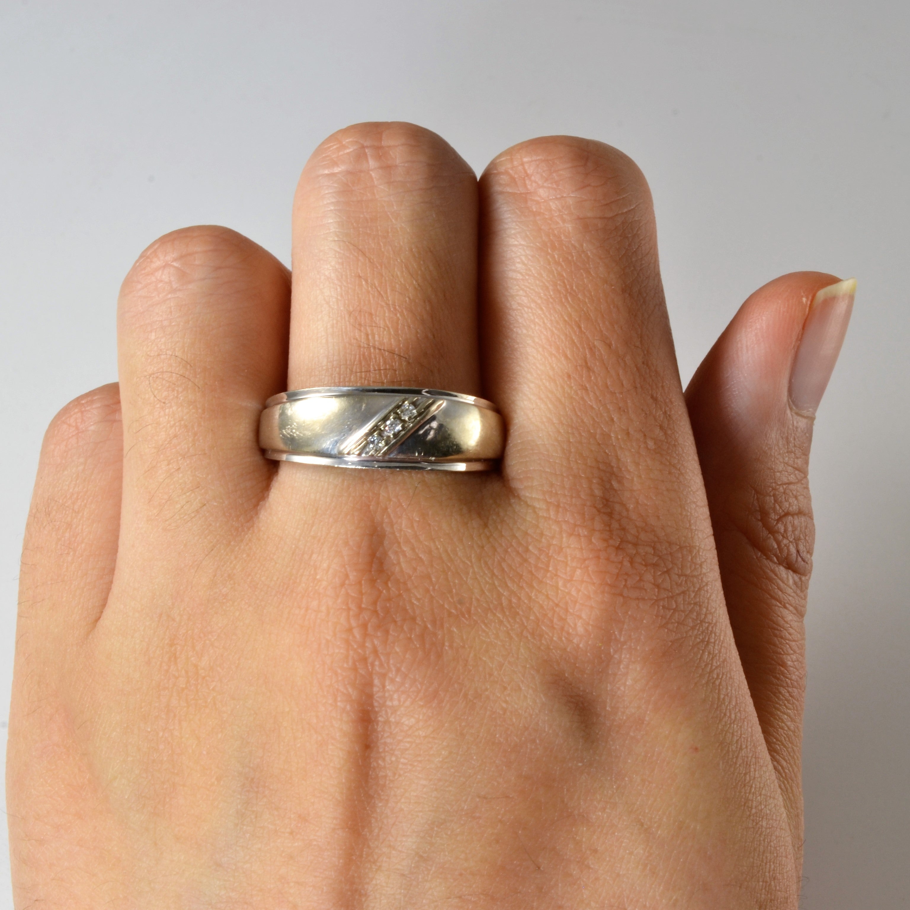 Diagonal Three Stone Diamond Band | 0.04ctw | SZ 10.75 |