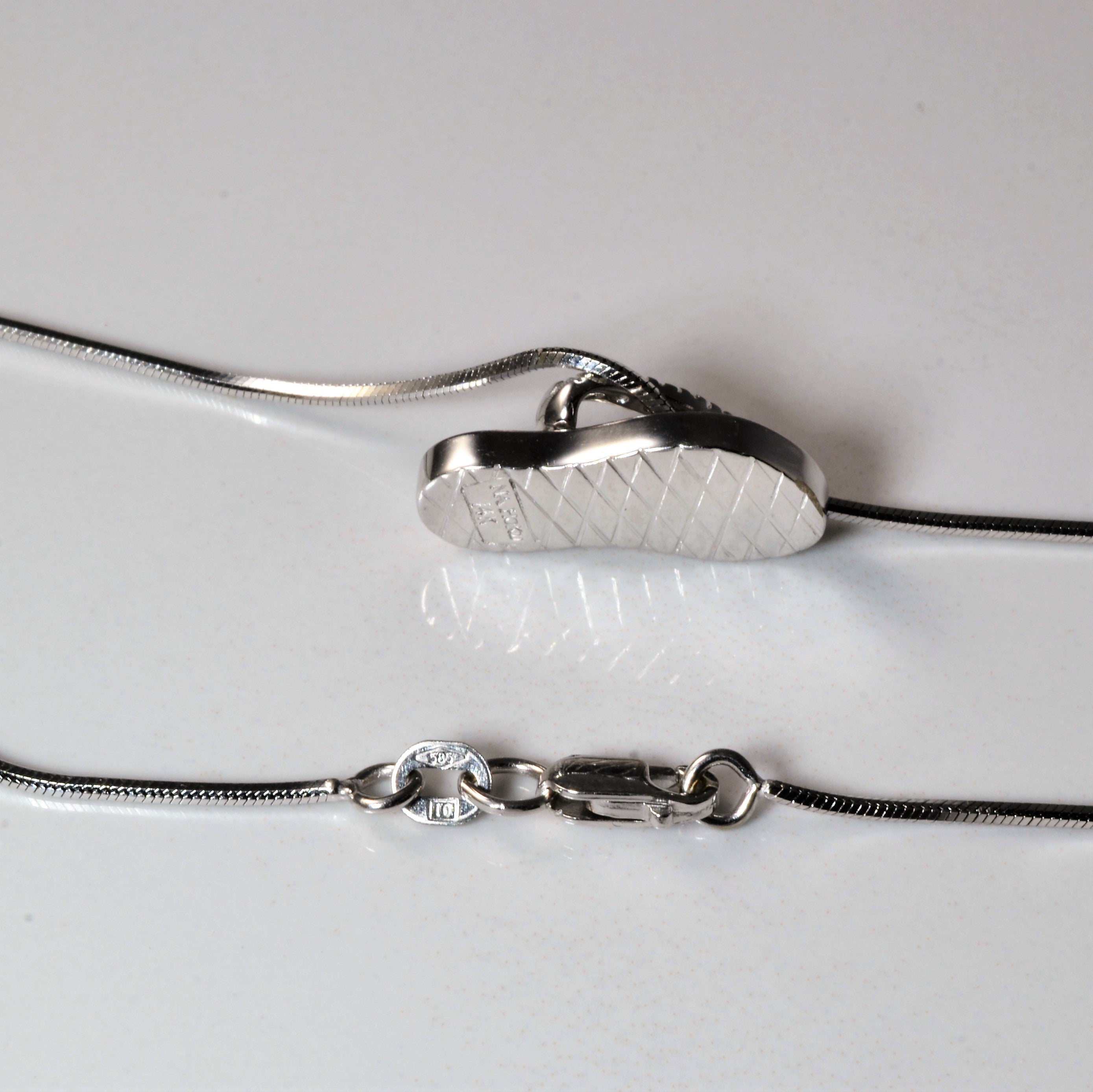 Diamond Slipper Necklace | 0.09ctw | 16"|