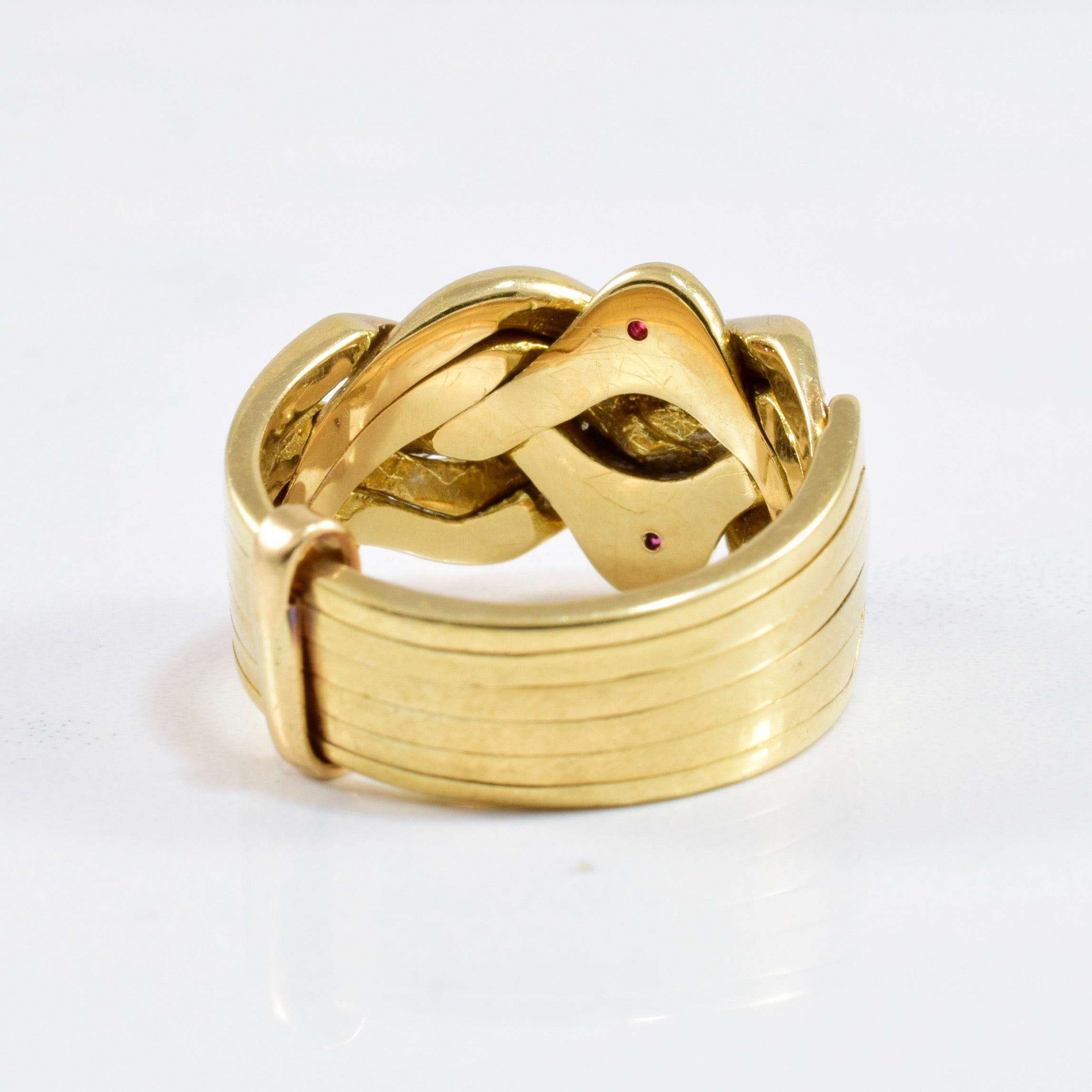 Ruby & Diamond Puzzle Ring | 0.07 ctw SZ 4.5 |