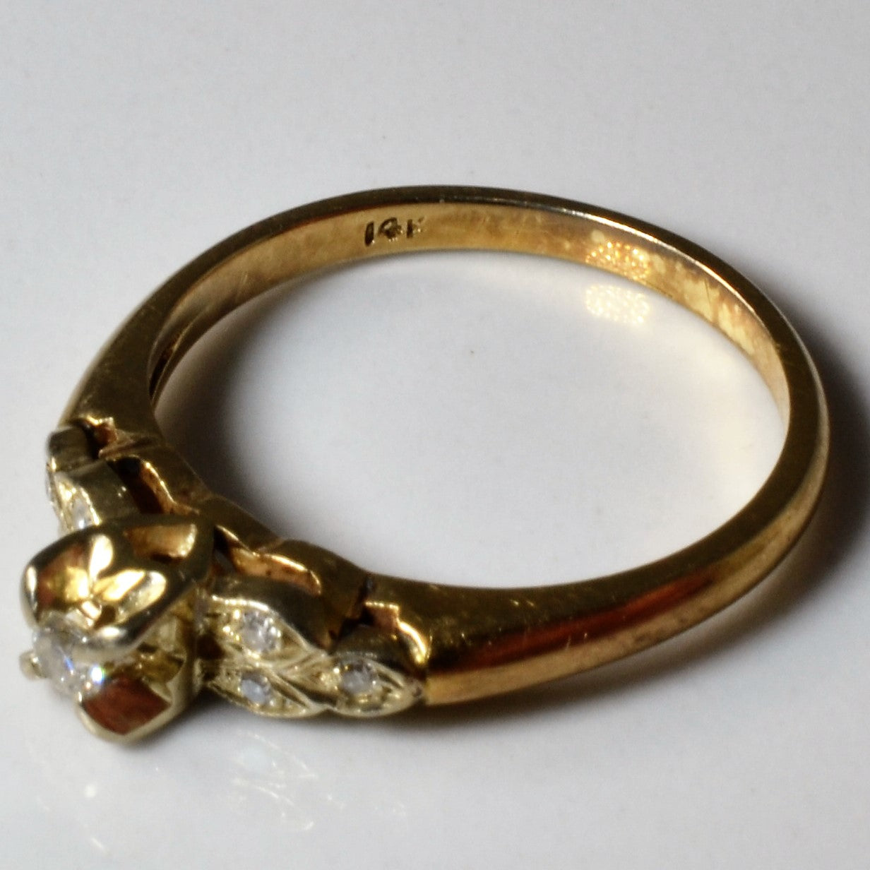 Bague florale en diamant | 0,10 ct | Taille 5,75 |