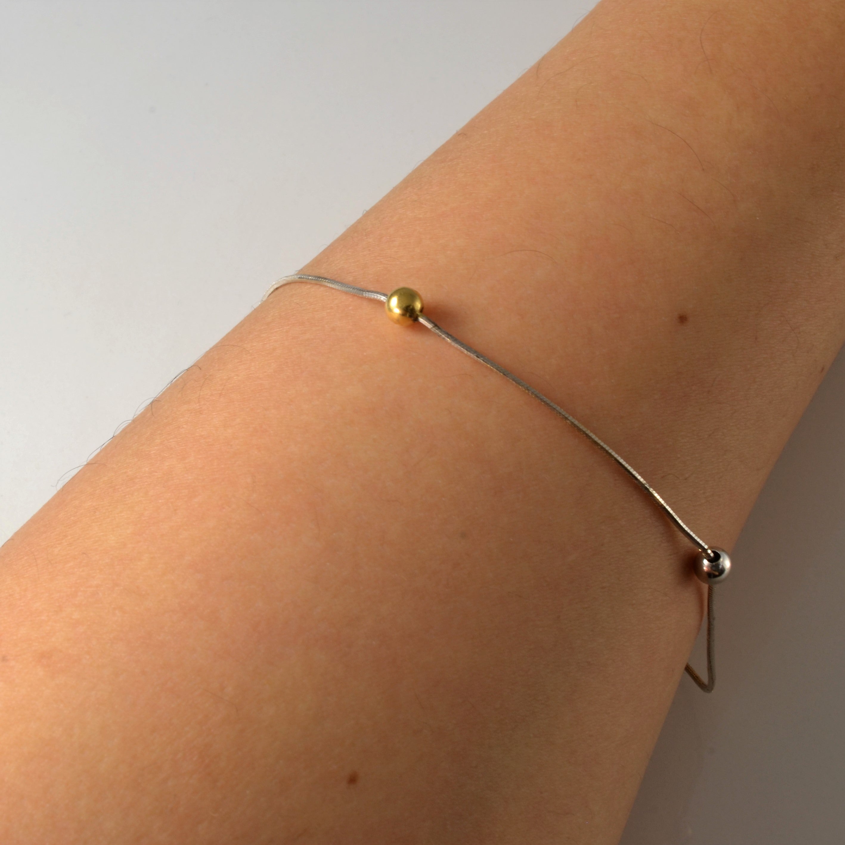 Bracelet à chaîne à billes bicolore or | 18 cm |