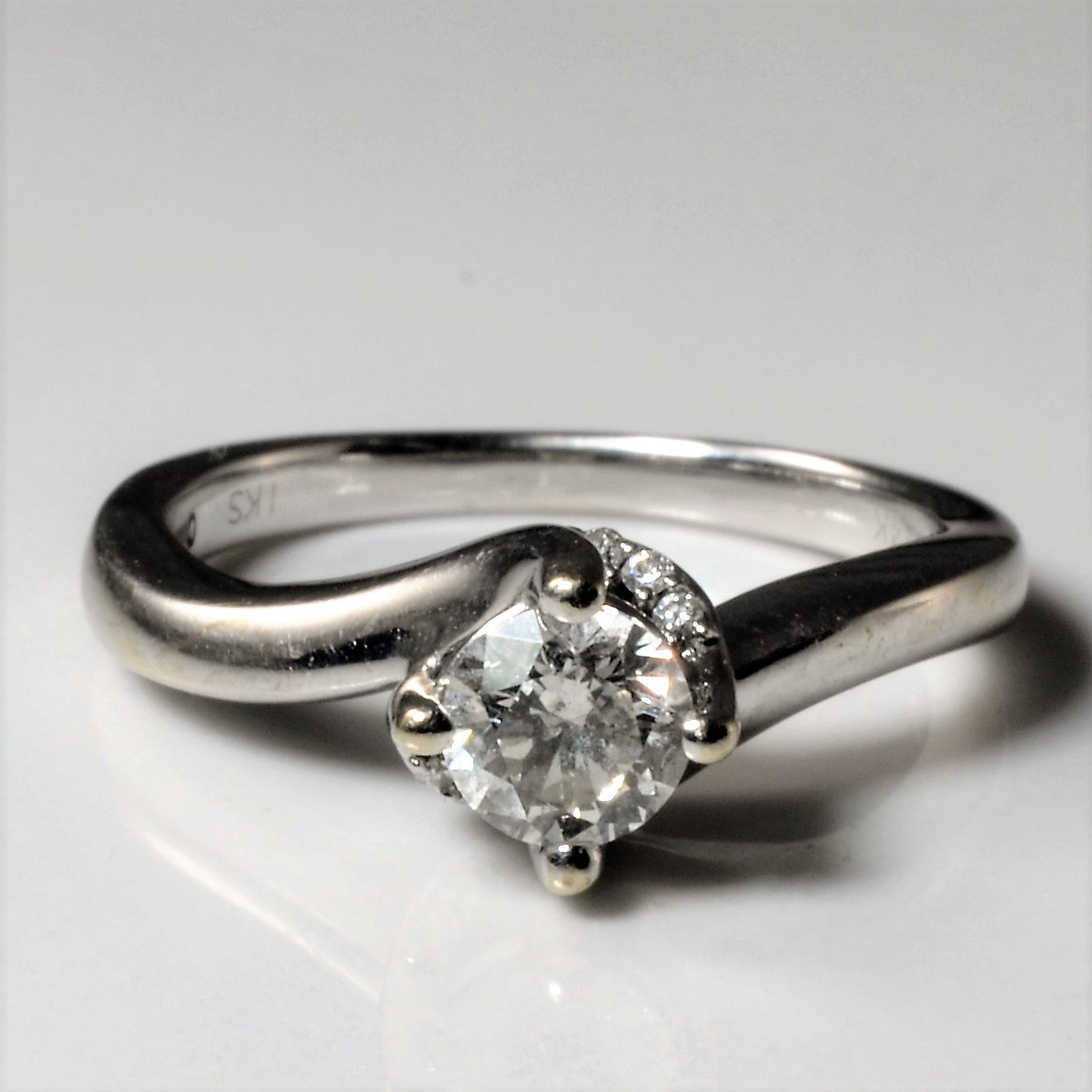 Bypass Solitaire Diamond Ring | 0.41ctw | SZ 5.25 |