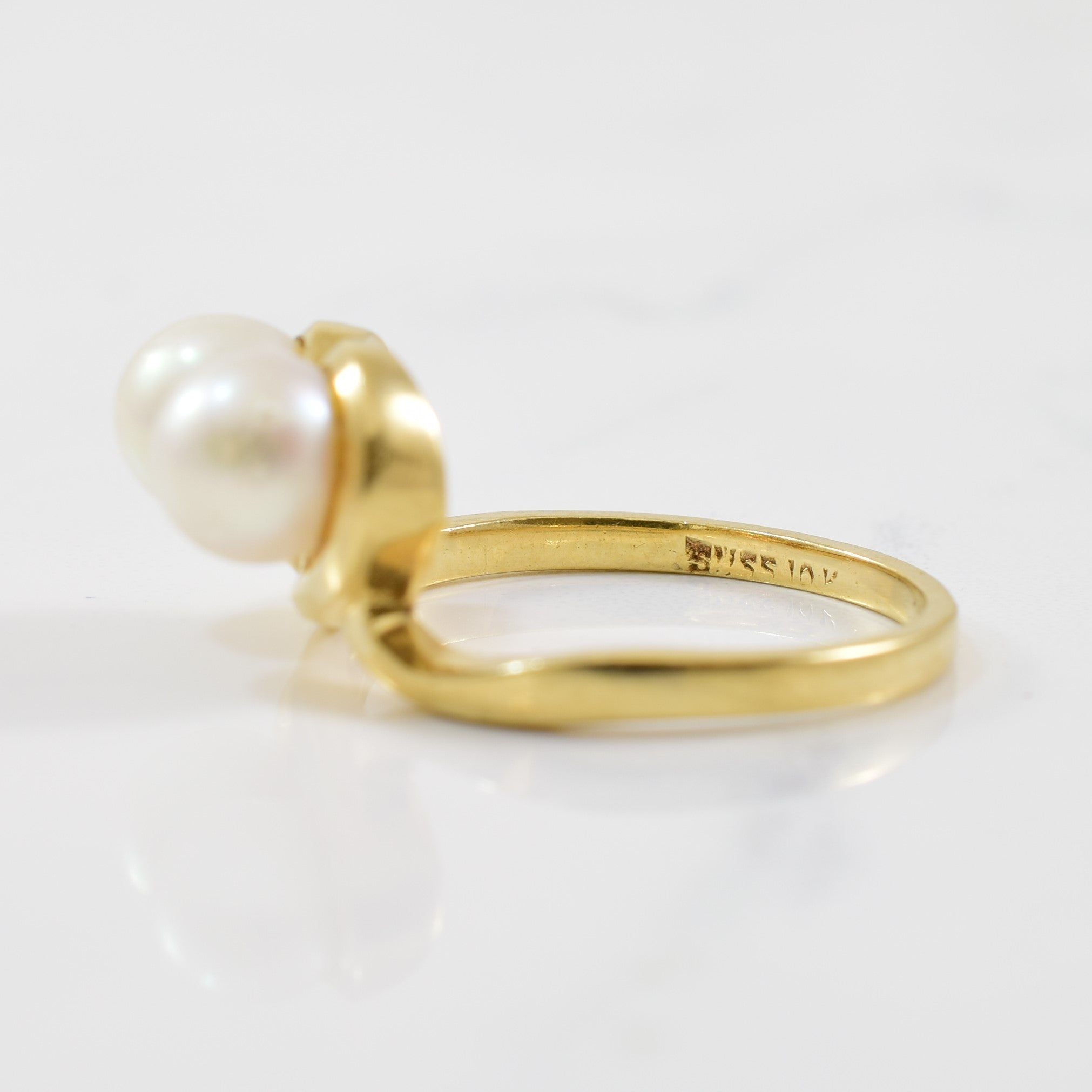 Double Pearl Crossover Ring | 3.20ctw | SZ 6 |