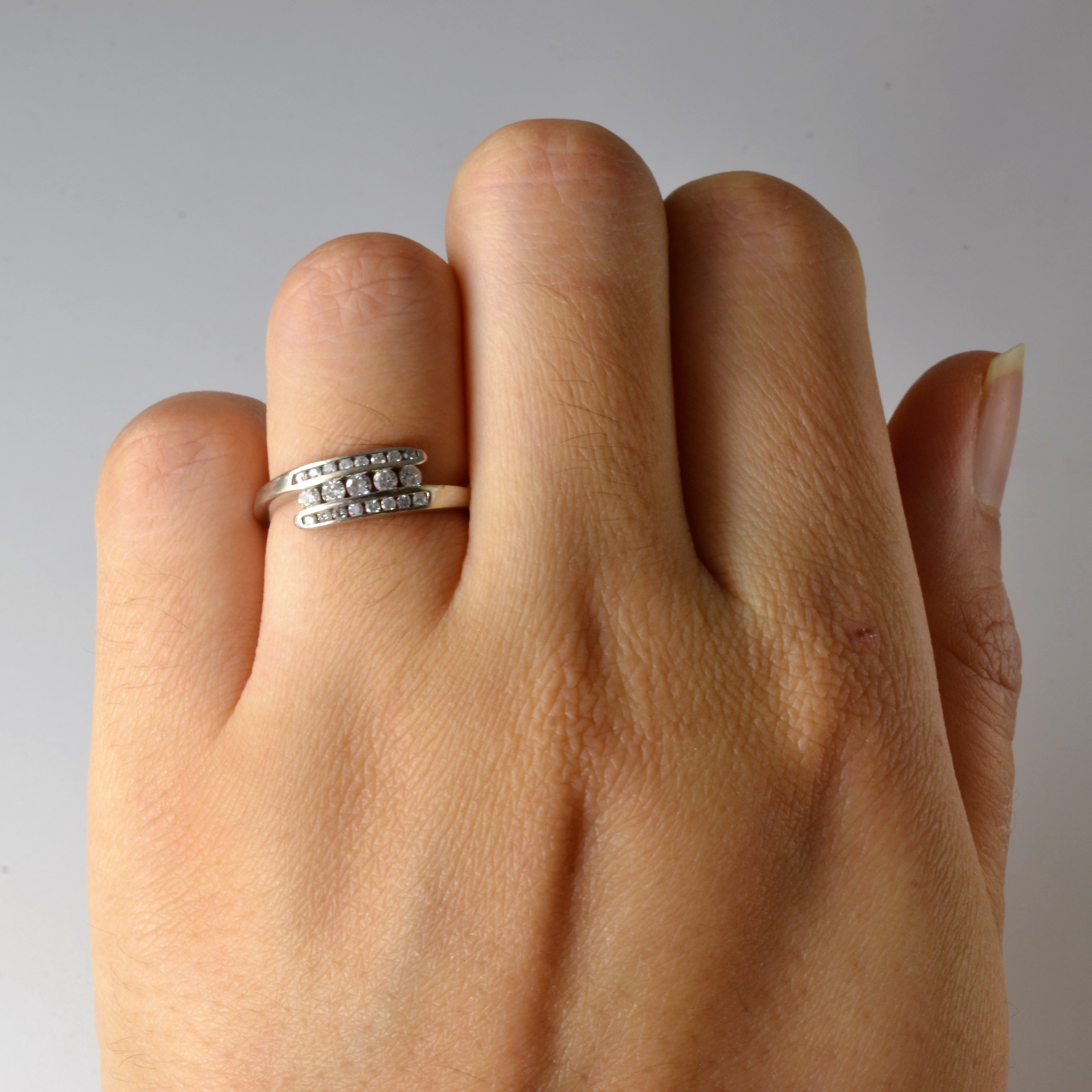 Channel Set Diamond Bypass Ring | 0.26ctw | SZ 5 |