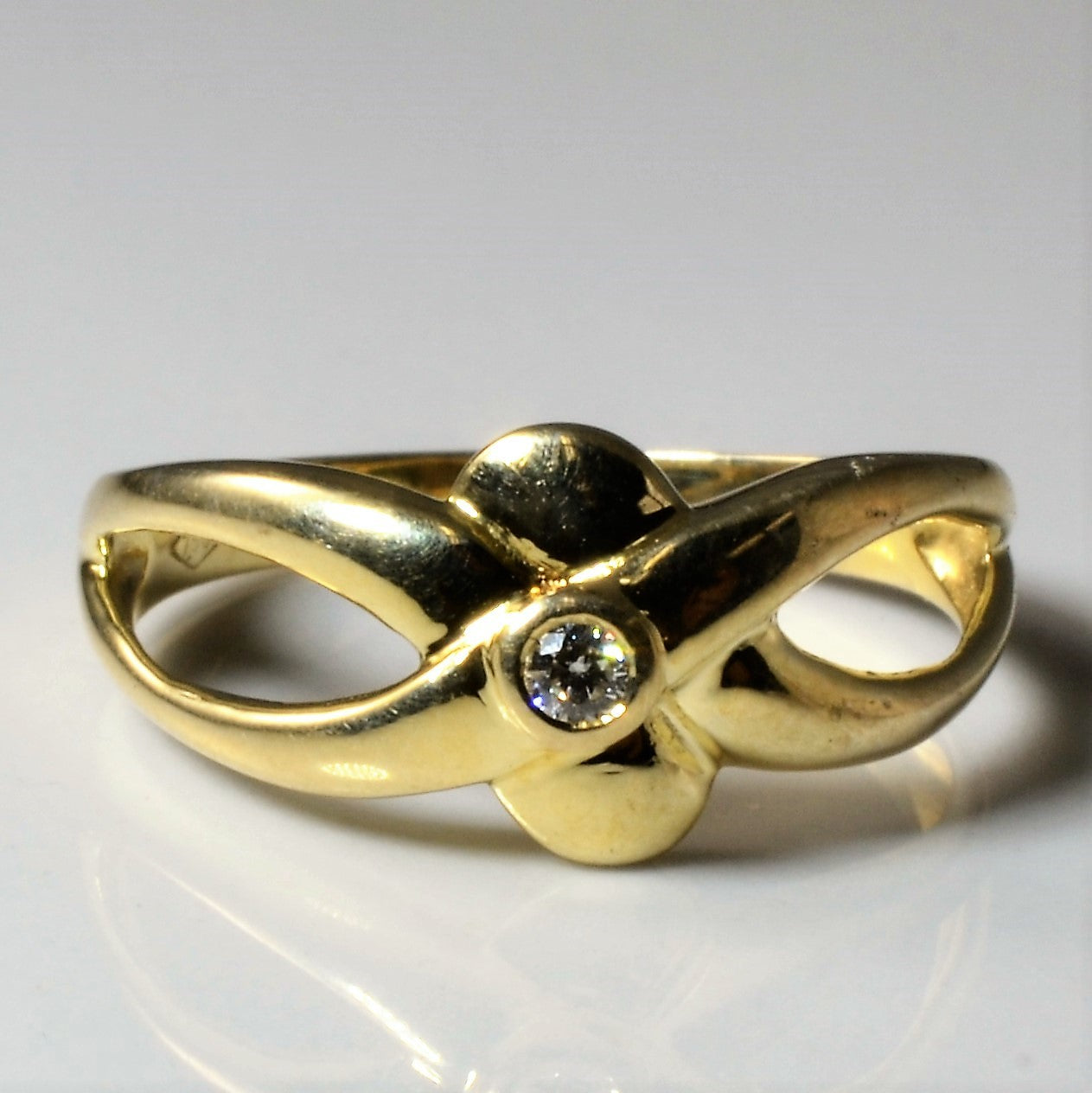Bezel Set Diamond Crossover Ring | 0.04ct | SZ 7.25 |