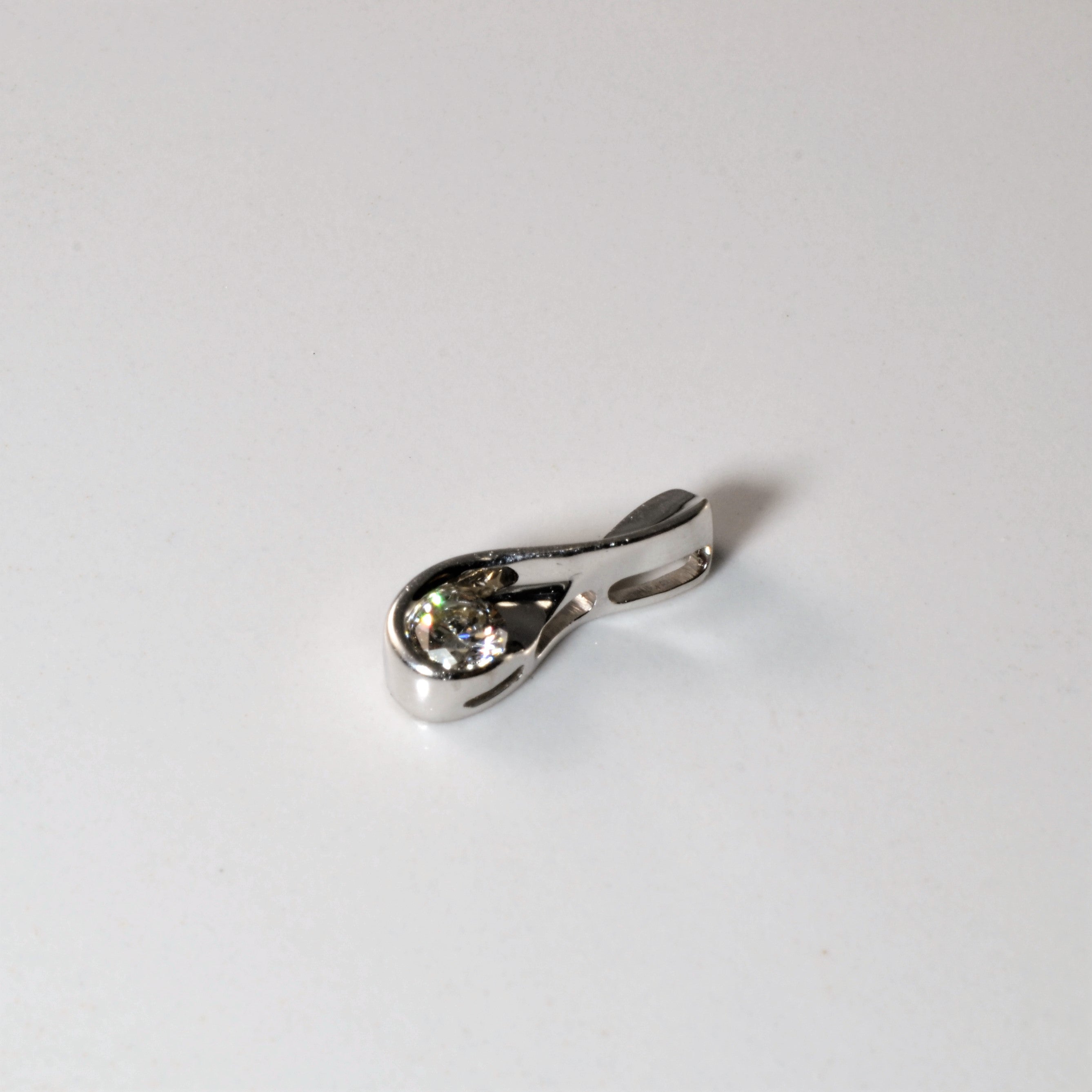 Bezel Set Diamond Drop Pendant | 0.30ct |