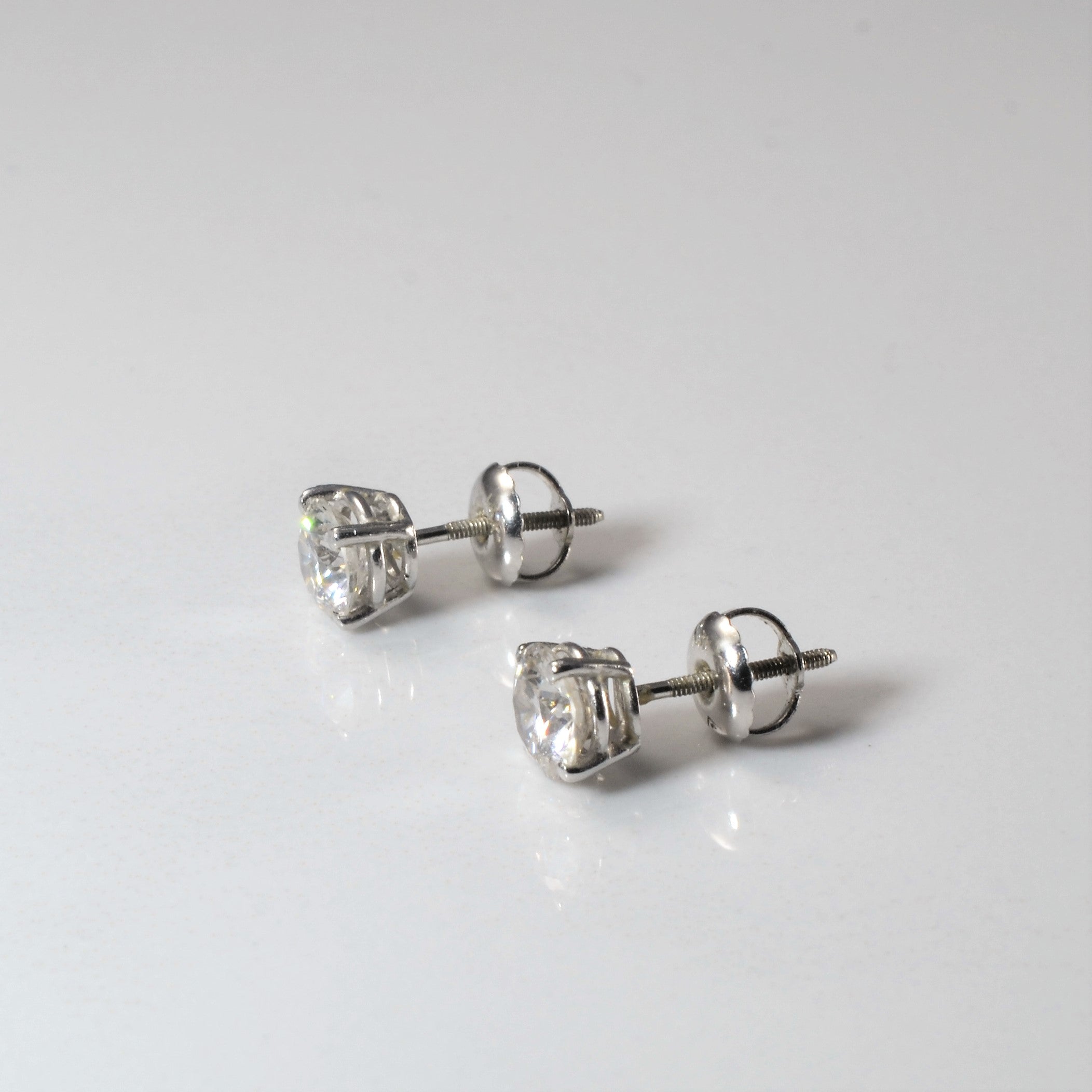 Boucles d'oreilles solitaire en diamant | 1,16 ct VS1/2 G/H |