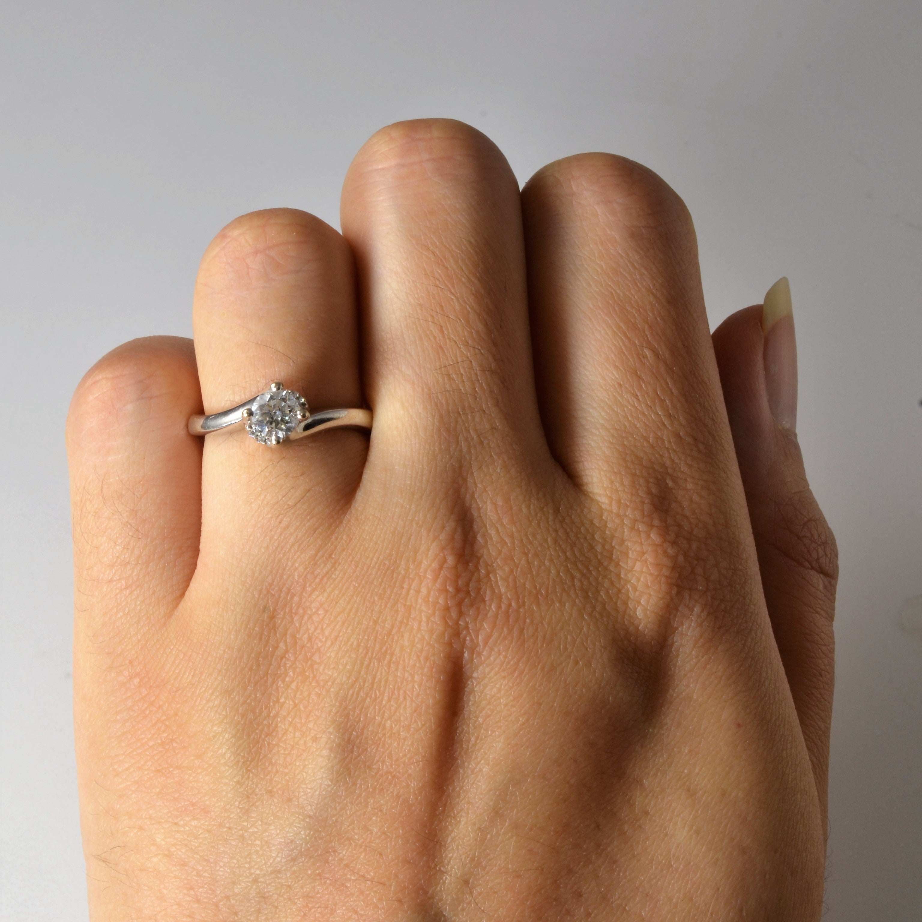 Bypass Solitaire Diamond Ring | 0.41ctw | SZ 5.25 |