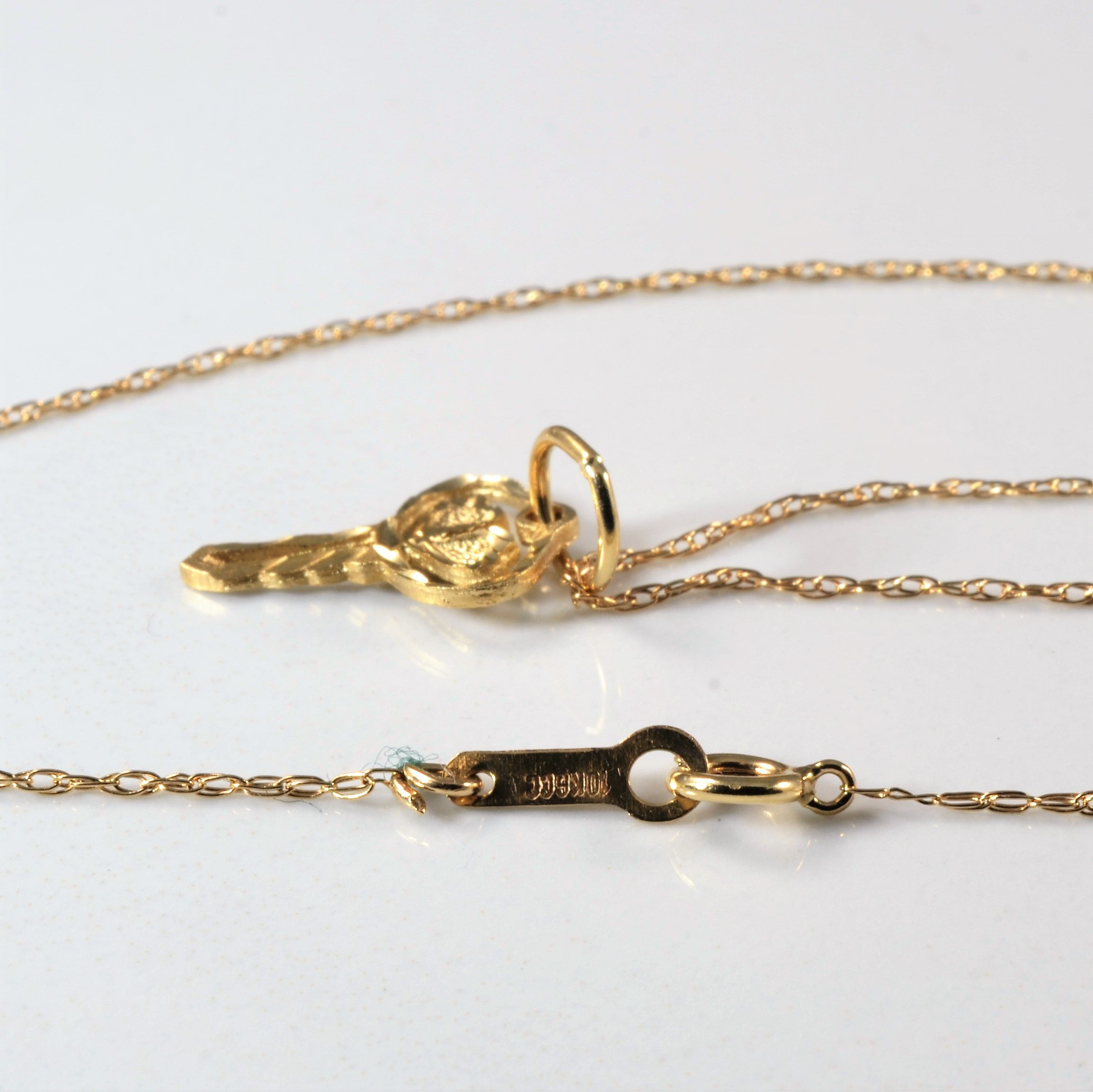 Double Heart Gold Key Necklace | 17" |