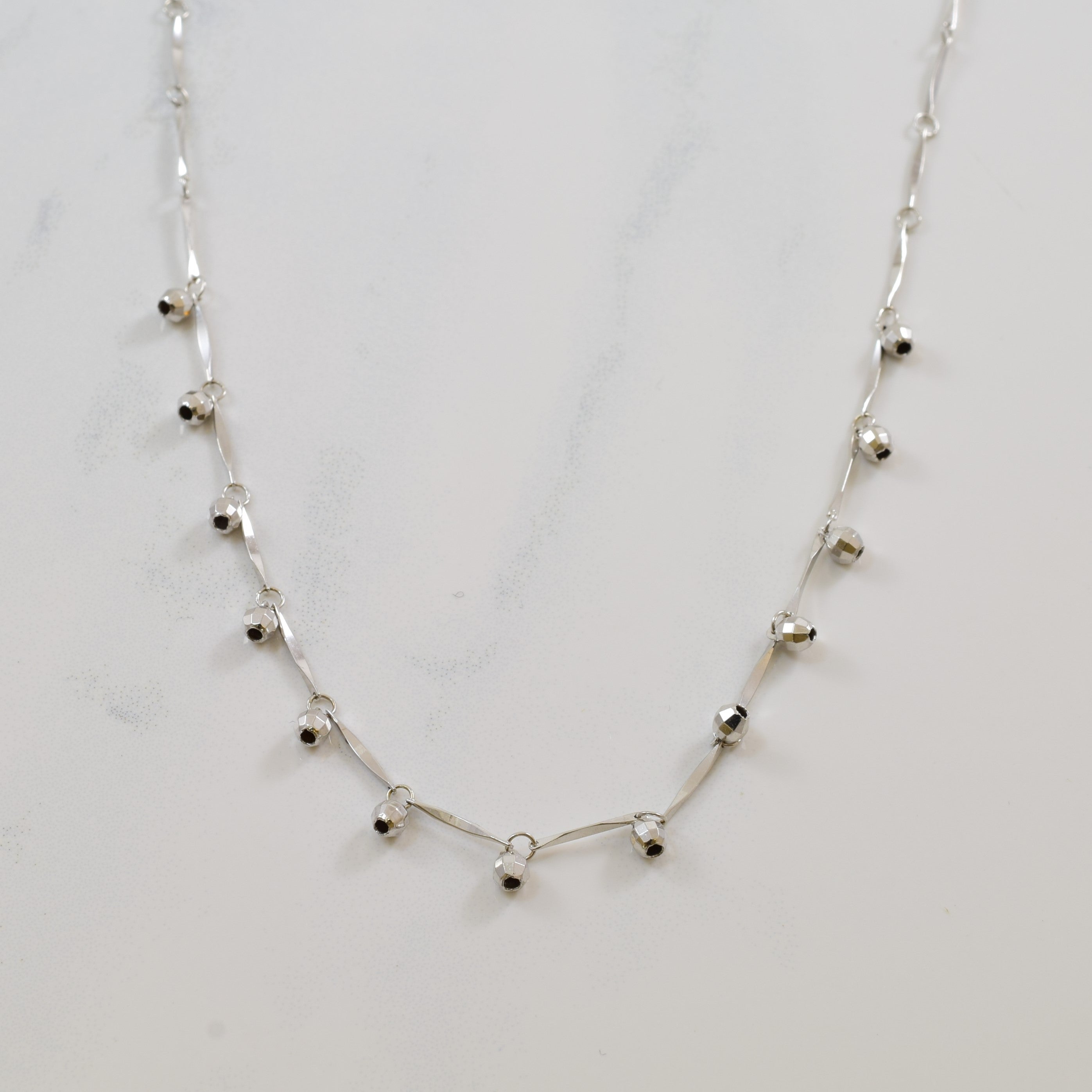 Diamond Cut Ball Necklace | 15.5" |