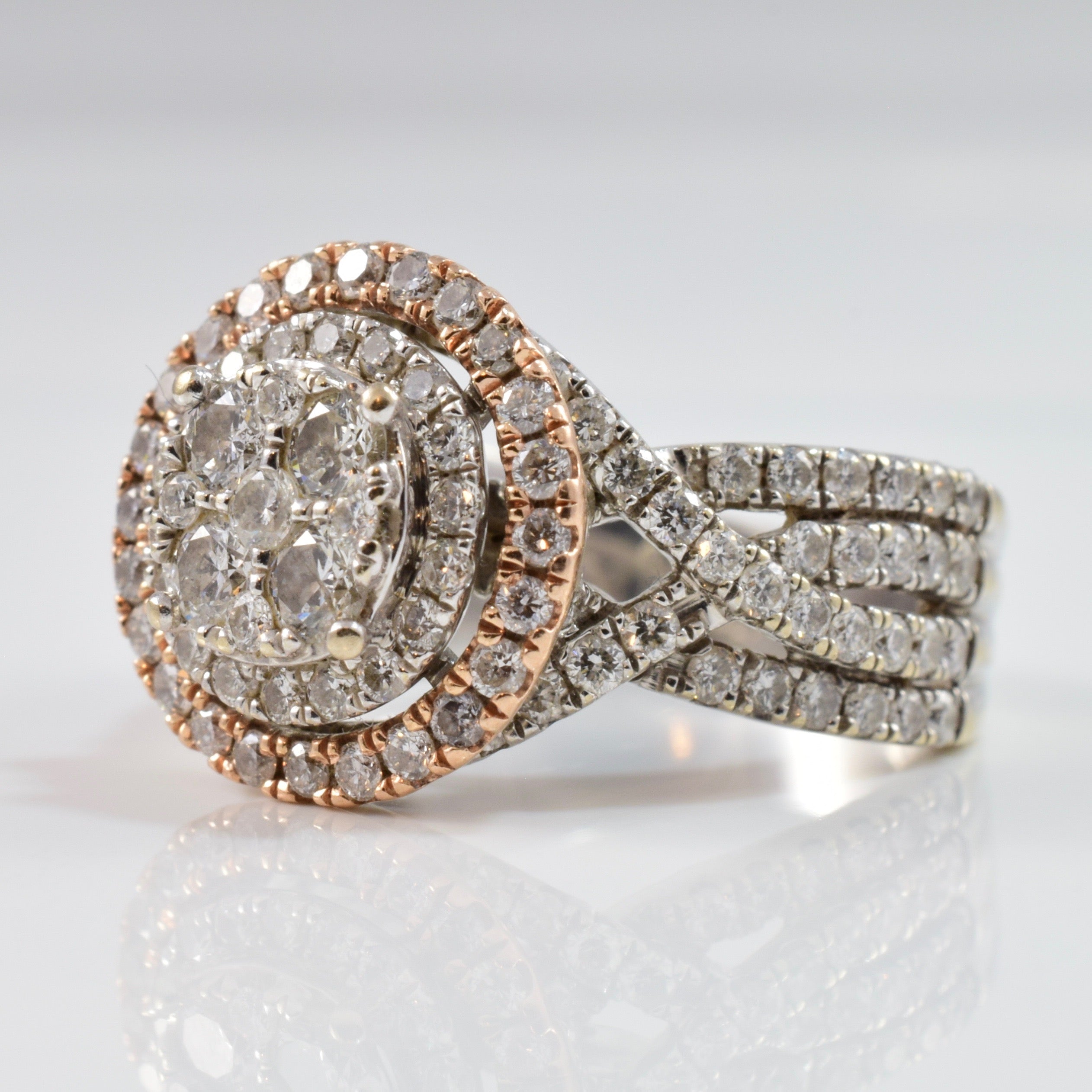Diamond Cluster Engagement Ring | 1.00 ctw SZ 4 |