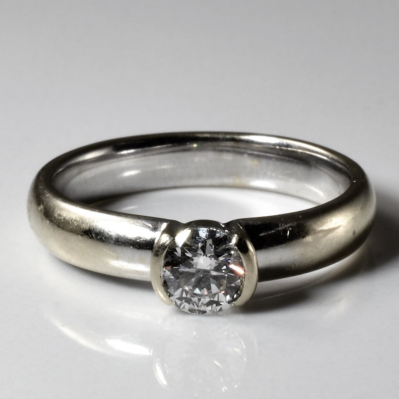 Semi Bezel Solitaire Diamond Ring | 0.52ct | SZ 7.5 |