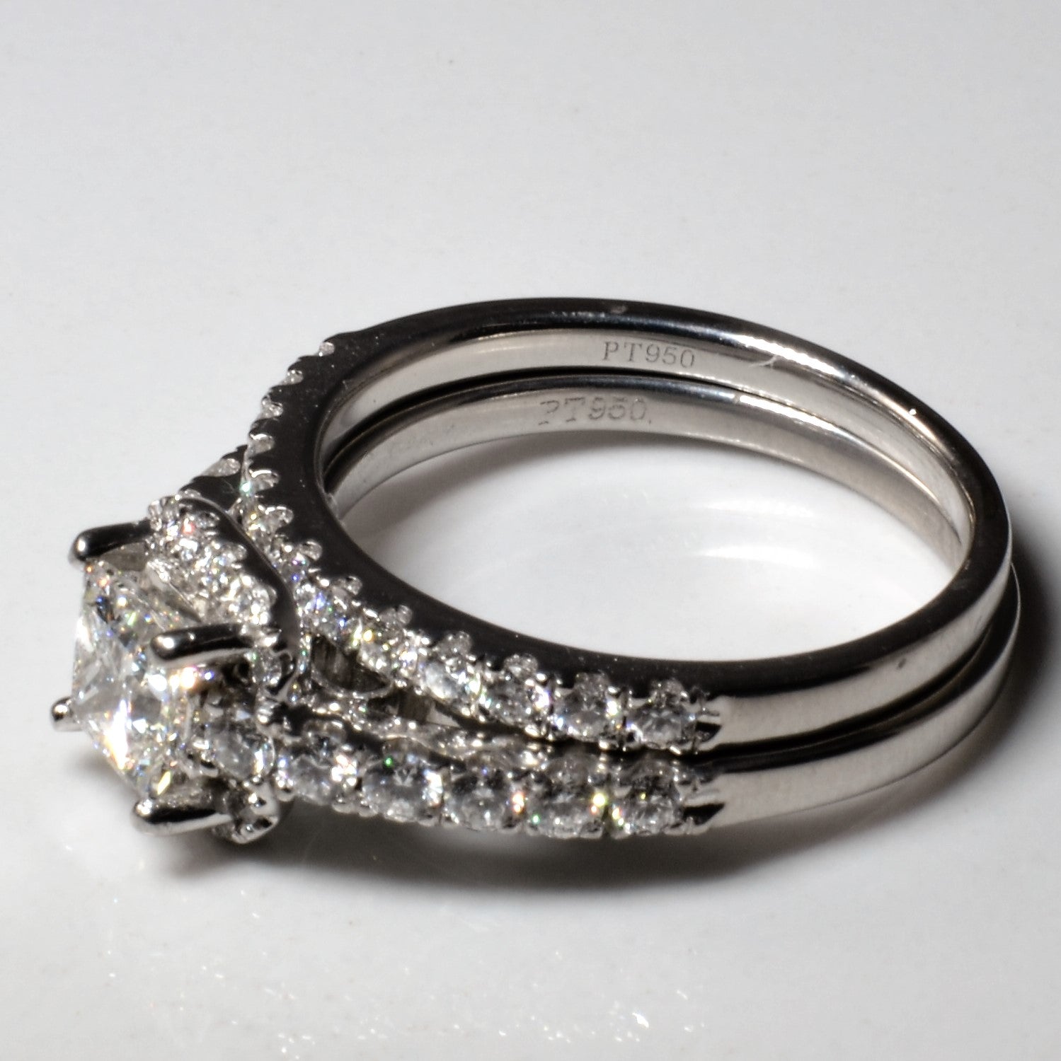 Princess Halo Diamond Wedding Set | 1.43ctw | SZ 7 |