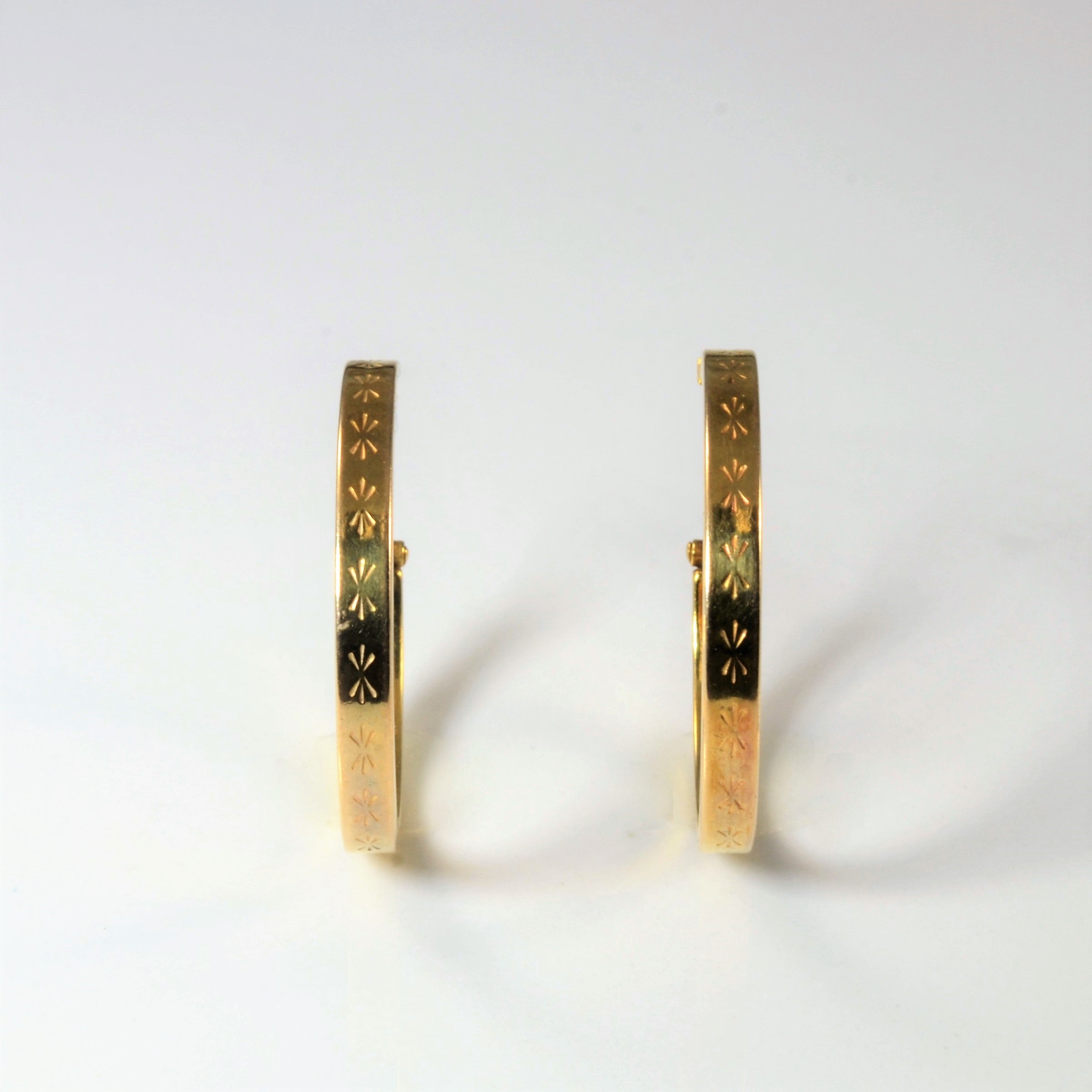 Star Burst Gold Hoops Earrings |