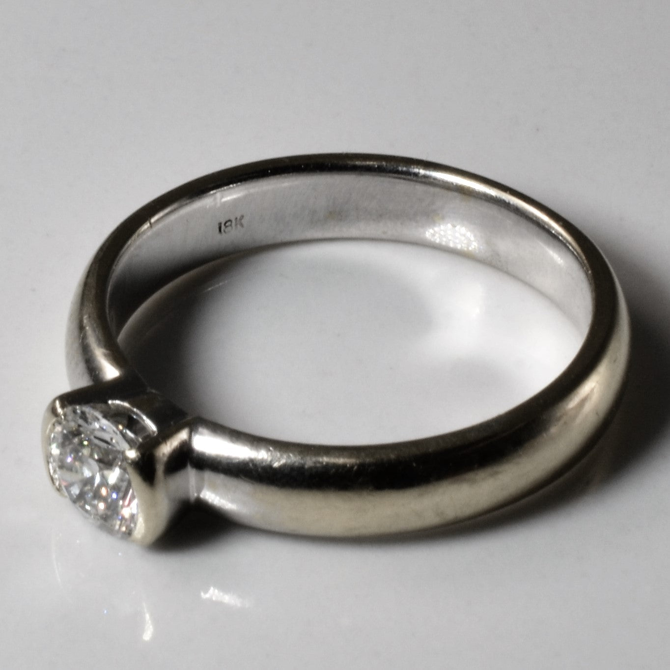 Semi Bezel Solitaire Diamond Ring | 0.52ct | SZ 7.5 |