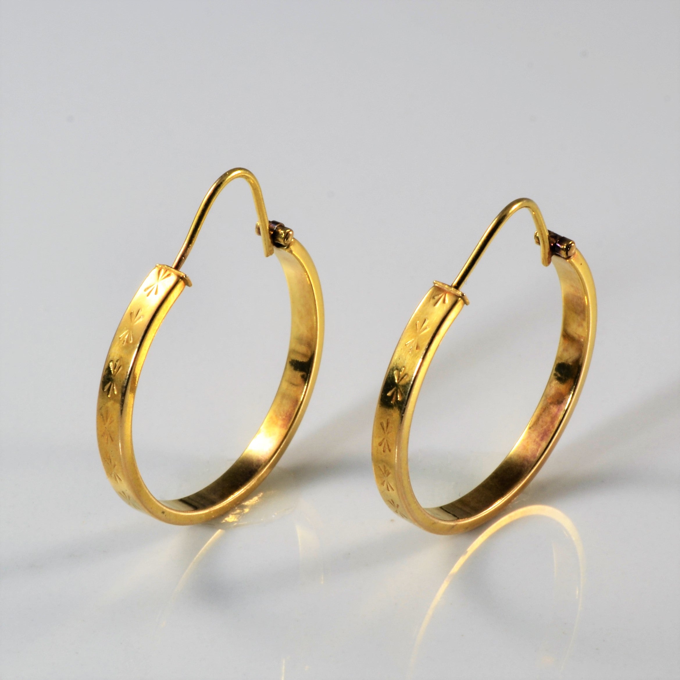Star Burst Gold Hoops Earrings |