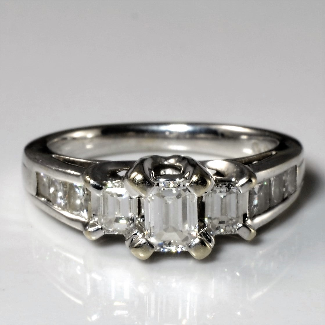 Emerald Cut Three Stone Engagement Ring | 1.00ctw | SZ 4.75 |