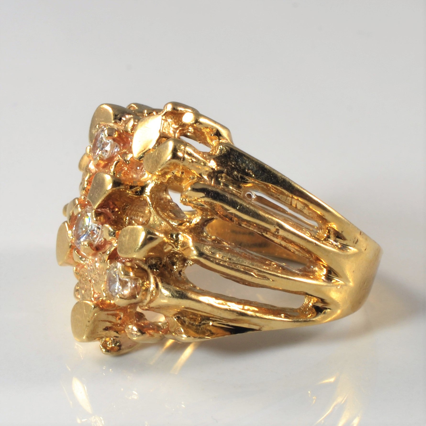 Heavy Textured Diamond Ring | 0.34ctw | SZ 9.25 |
