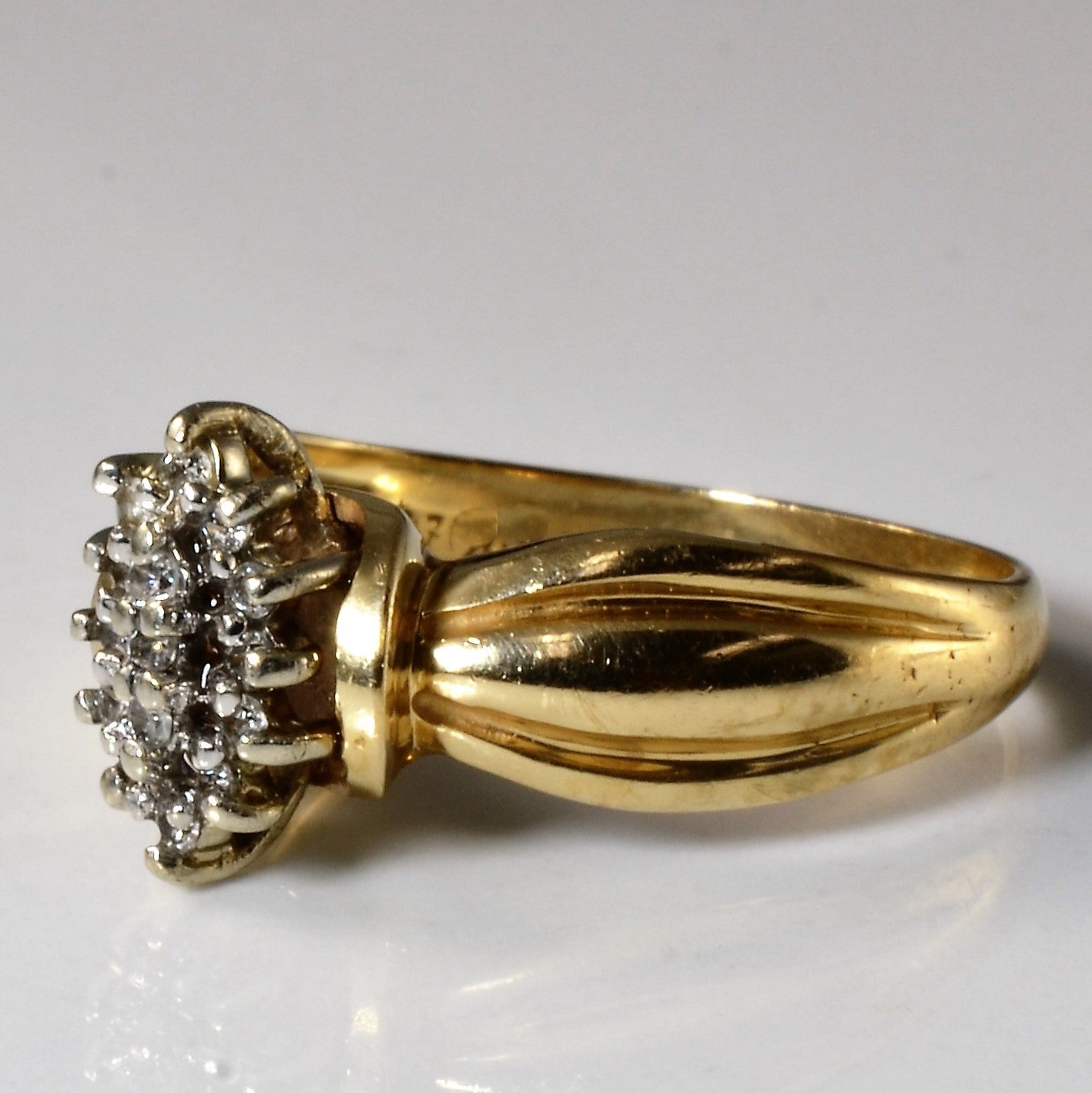 Marquise Shaped Diamond Cluster Ring | 0.08ctw | SZ 7.25 |