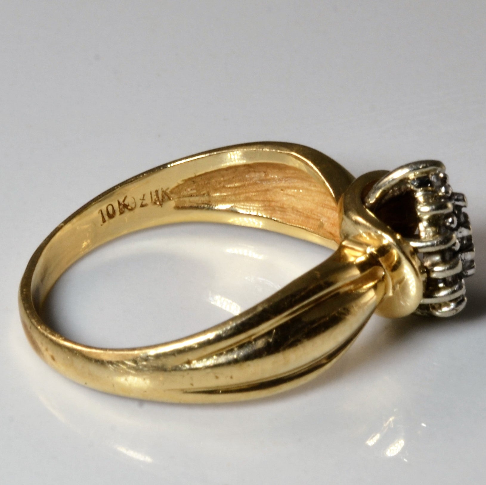 Marquise Shaped Diamond Cluster Ring | 0.08ctw | SZ 7.25 |