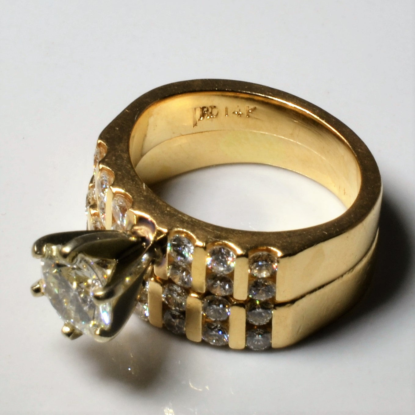 Vertical Channel Diamond Wedding Set | 1.70ctw | SZ 3.75 |