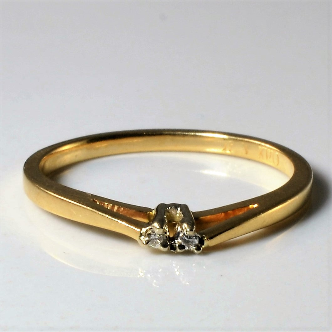 Two Stone Diamond Wedding Band | 0.02ctw | SZ 6 |