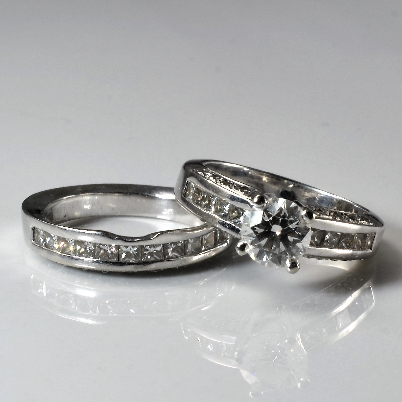 Channel Set Diamond Wedding Set | 1.58ctw | SZ 4.75 |