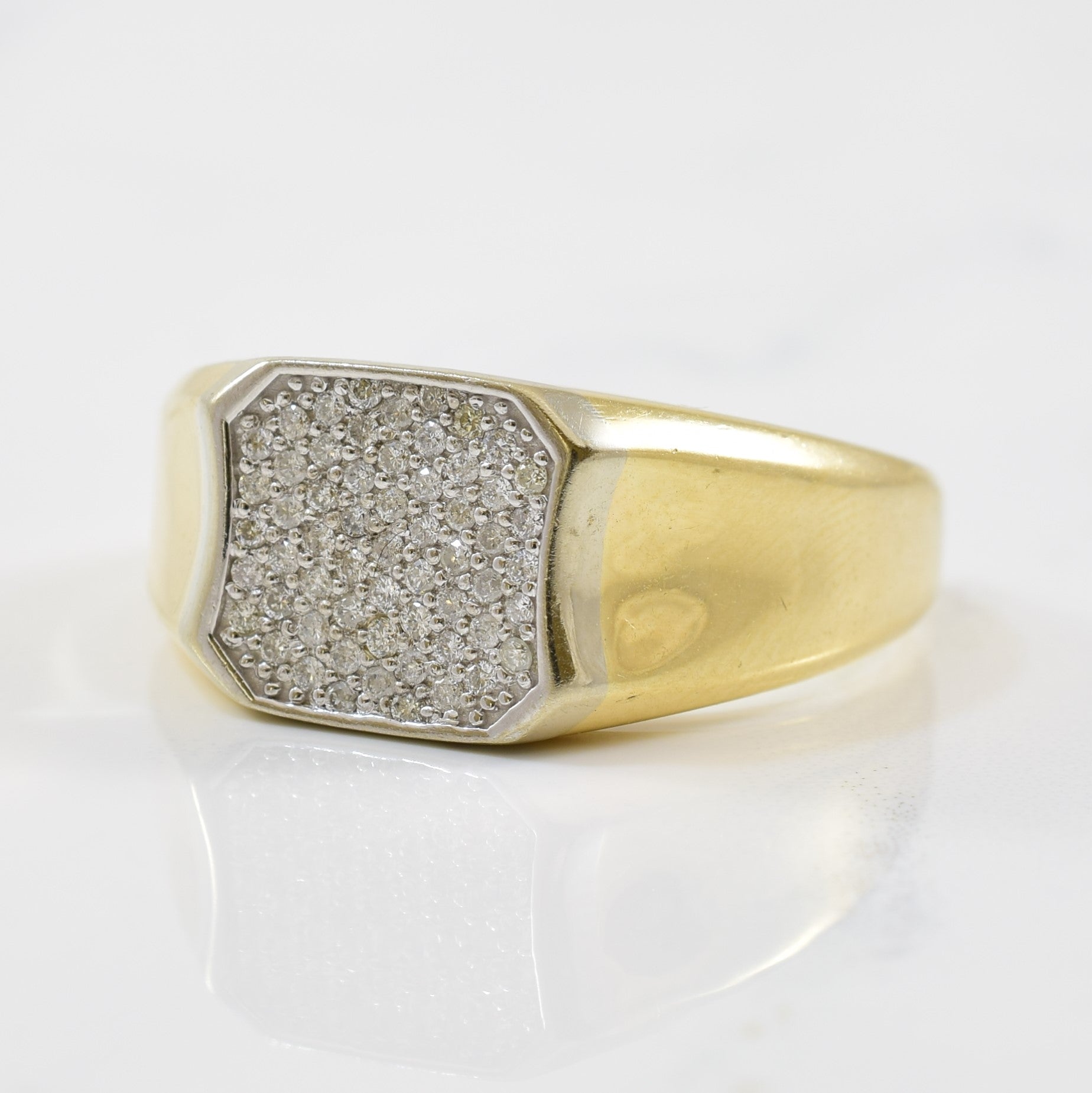 Diamond Cluster Signet Ring | 0.30ctw | SZ 12.75 |