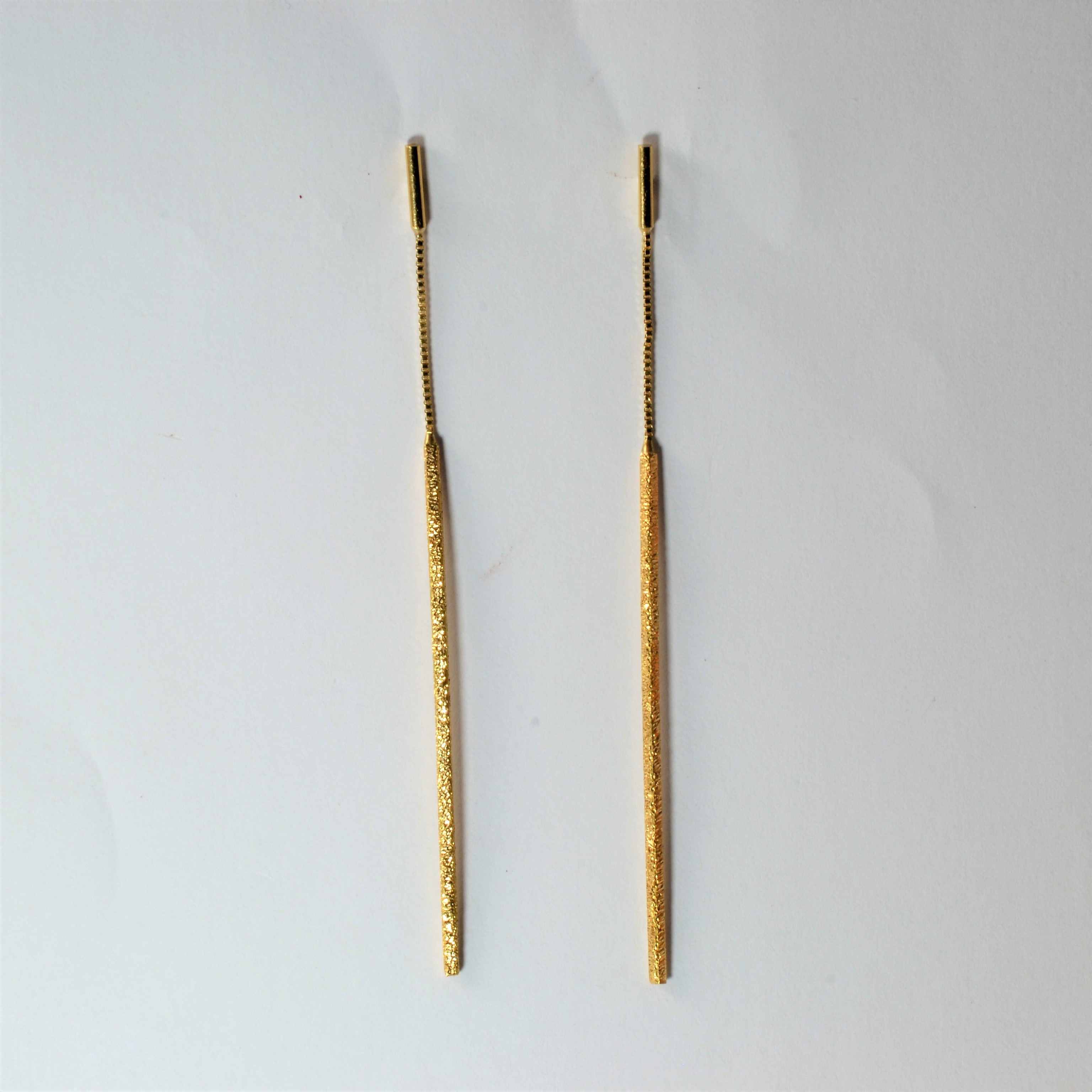 Golden Bar Drop Earrings |
