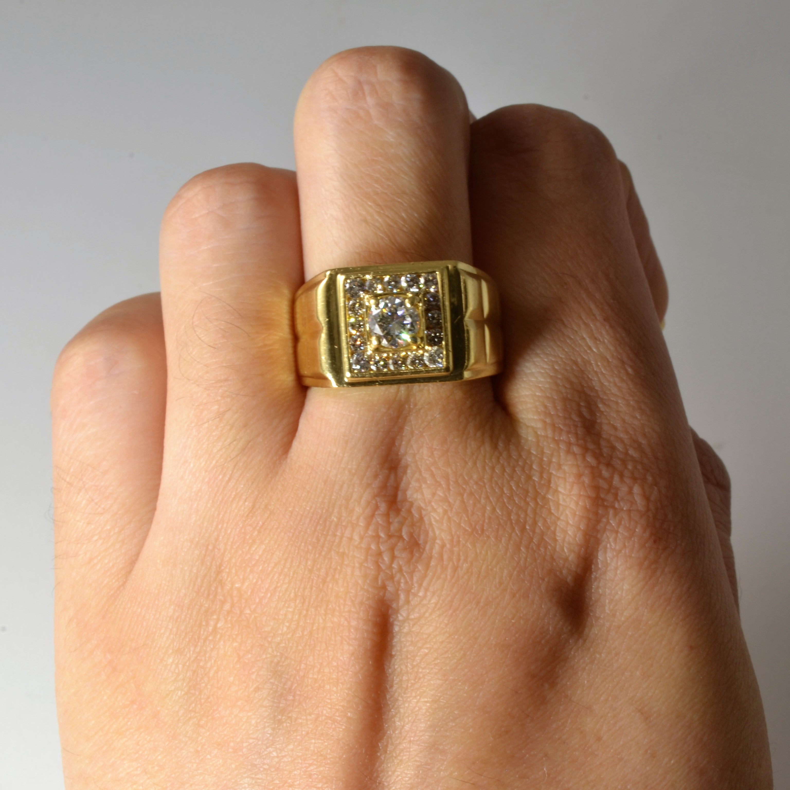 Channel Set Halo Diamond Ring | 0.82ctw | SZ 8.25 |
