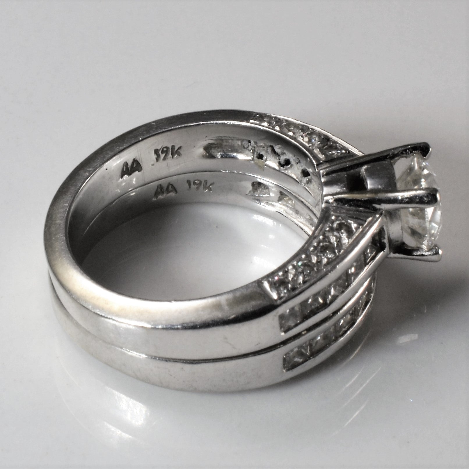 Channel Set Diamond Wedding Set | 1.58ctw | SZ 4.75 |
