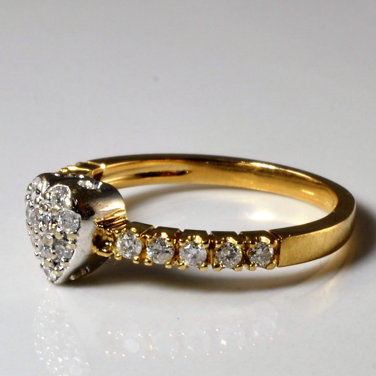 Pave Diamond Heart Promise Ring | 0.33ctw | SZ 6.75 |