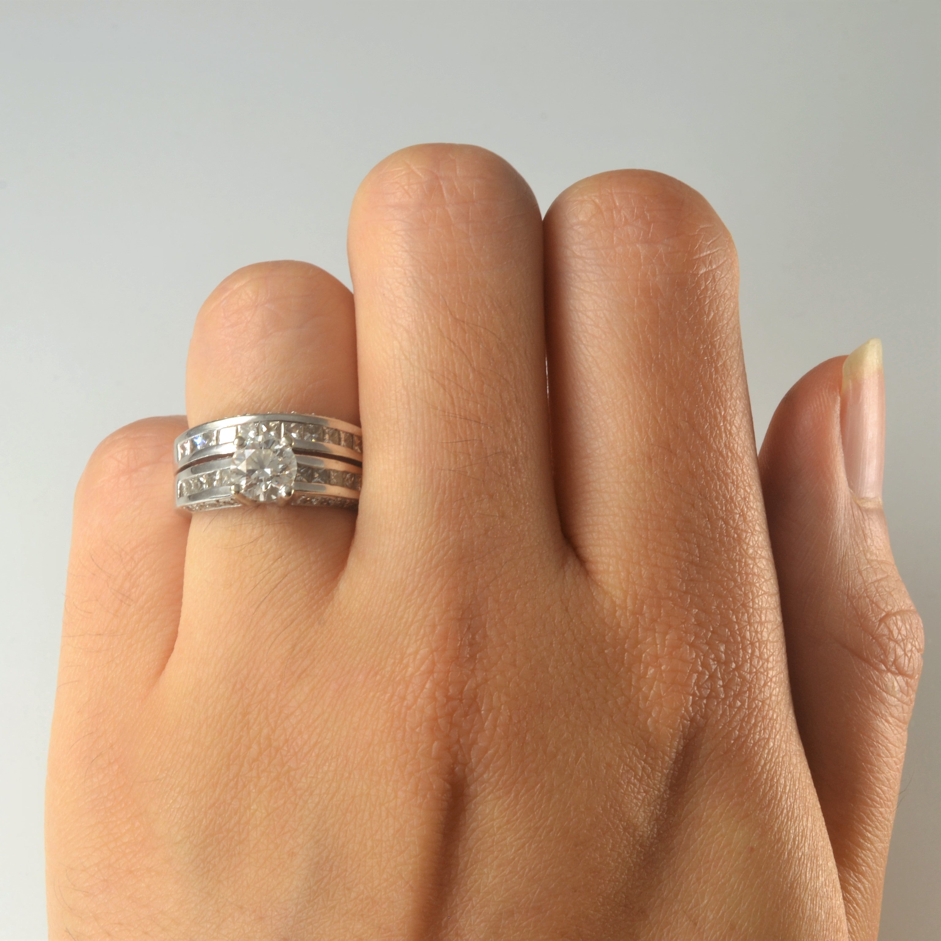Channel Set Diamond Wedding Set | 1.58ctw | SZ 4.75 |