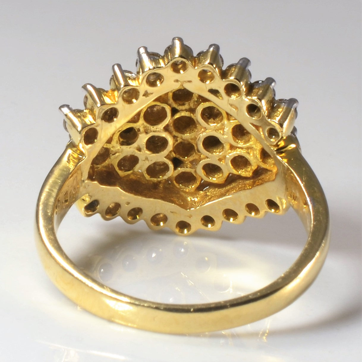Diamond Cluster Shield Cocktail Ring | 1.37ctw | SZ 7 |