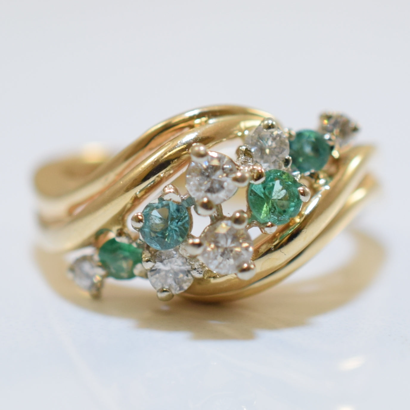 Emerald & Diamond Ring | 0.25ctw, 0.28ctw | SZ 6.5 |