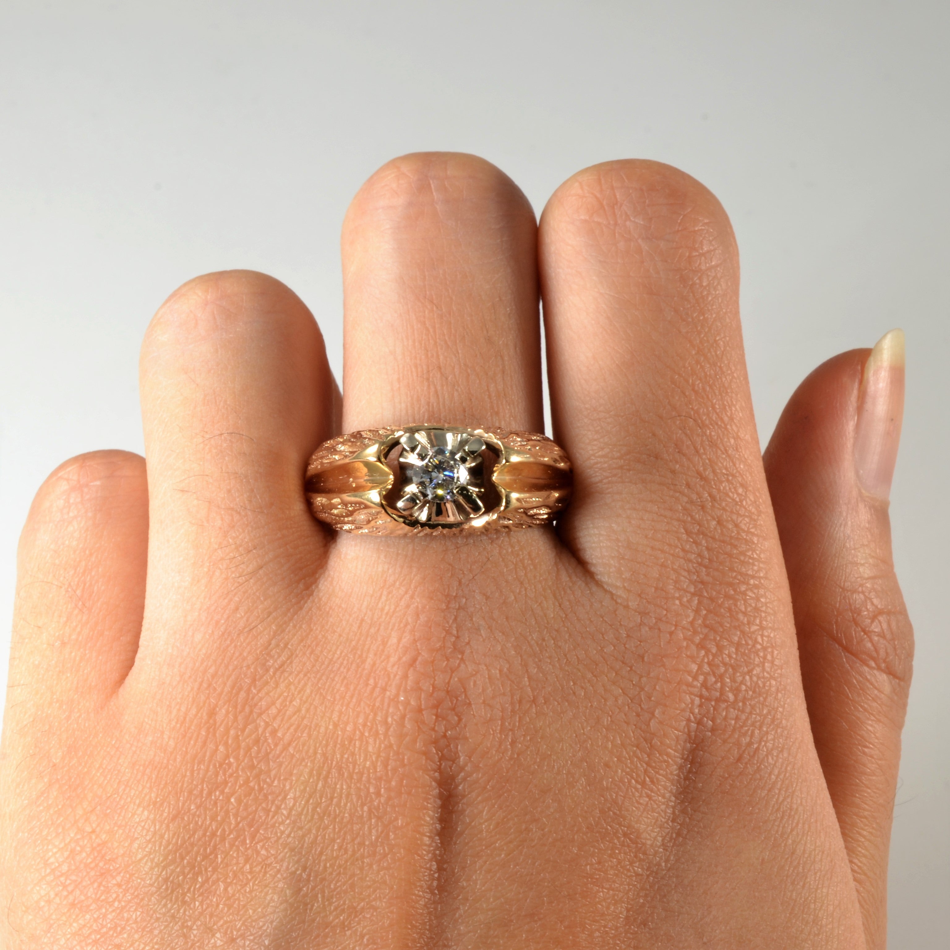 Claw Set Textured Diamond Ring | 0.33ct | SZ 12 |