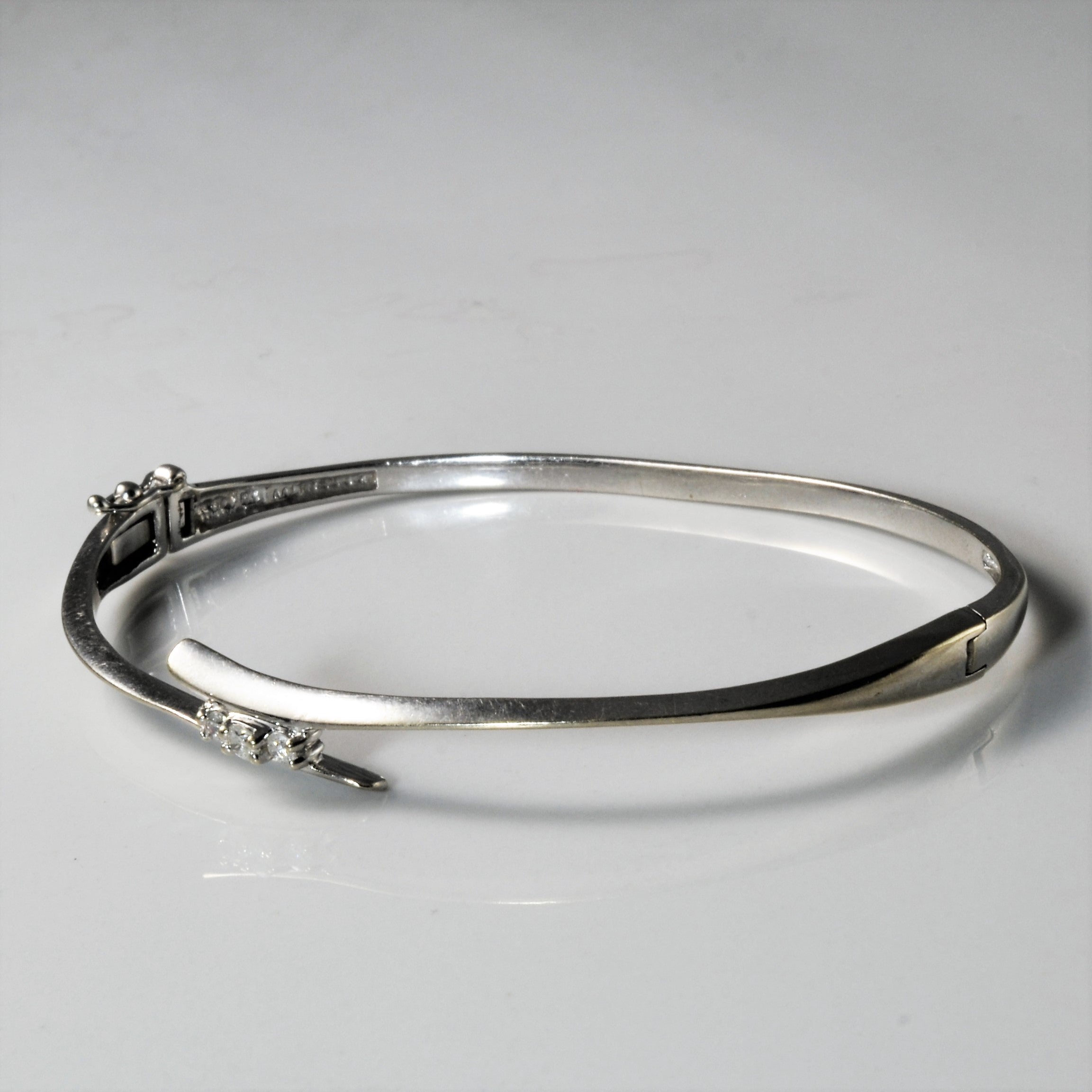Bypass Three Stone Diamond Bangle | 0.10ctw | 7"|