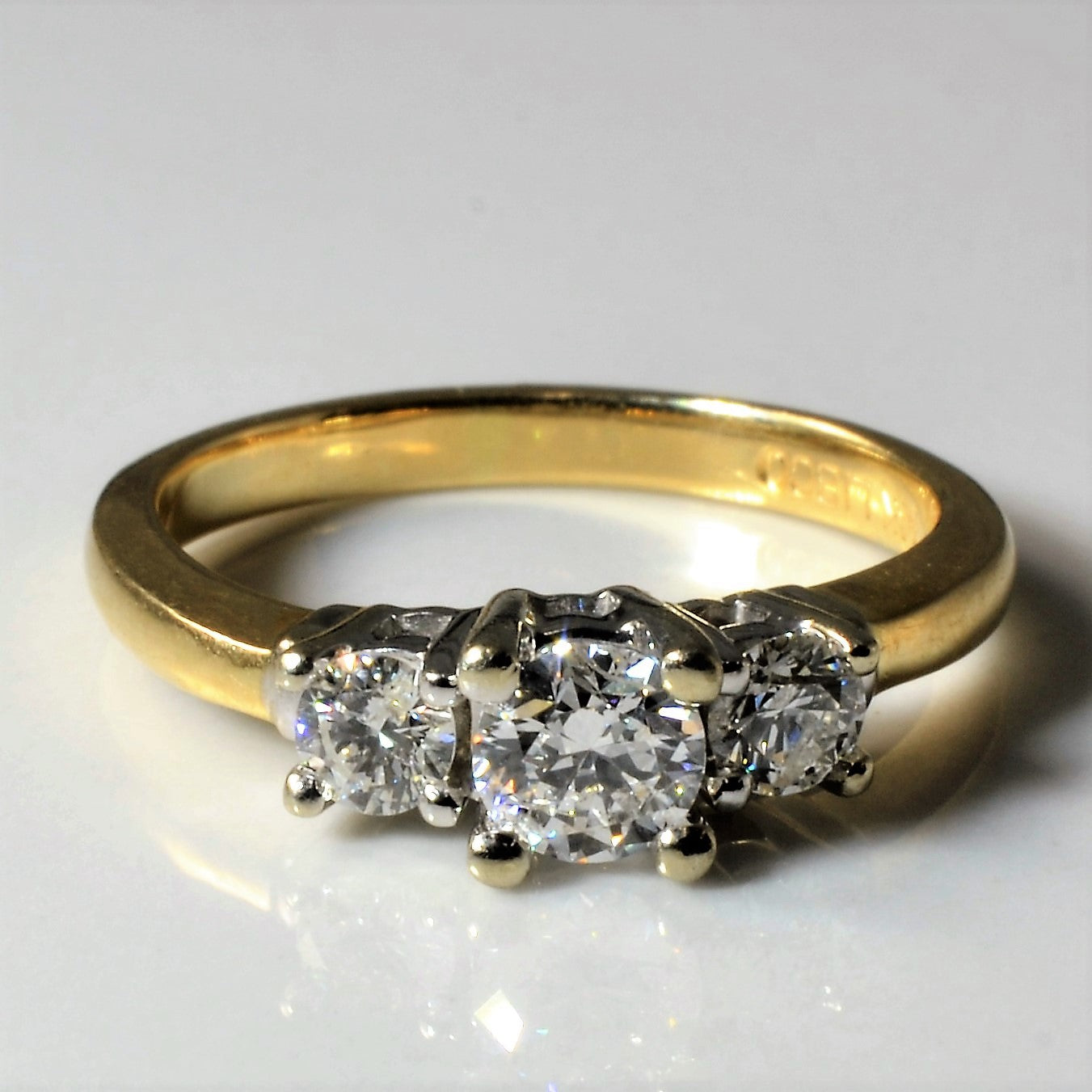 Yellow Gold Three Stone Diamond Ring | 0.51ctw | SZ 4.5 |