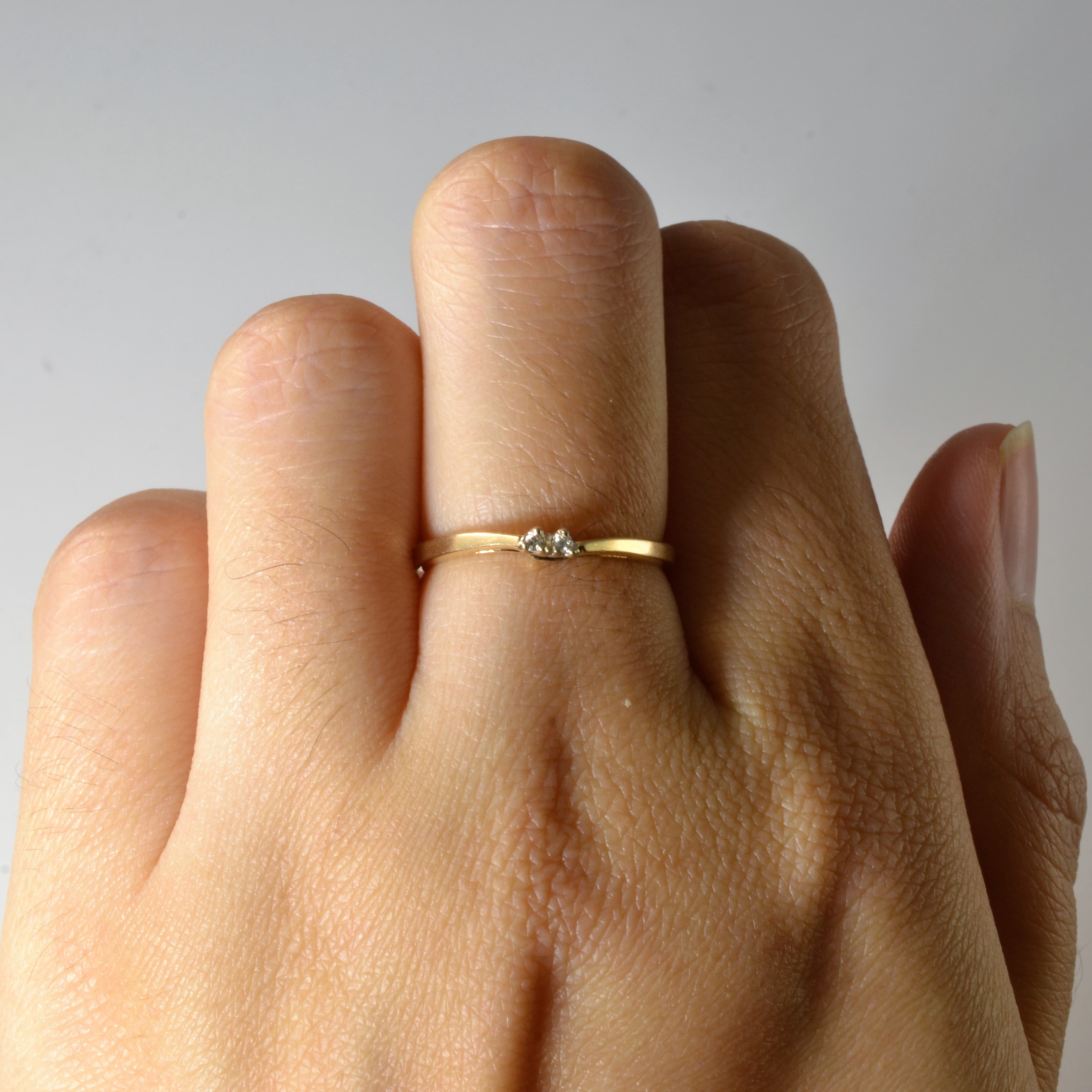 Two Stone Diamond Wedding Band | 0.02ctw | SZ 6 |