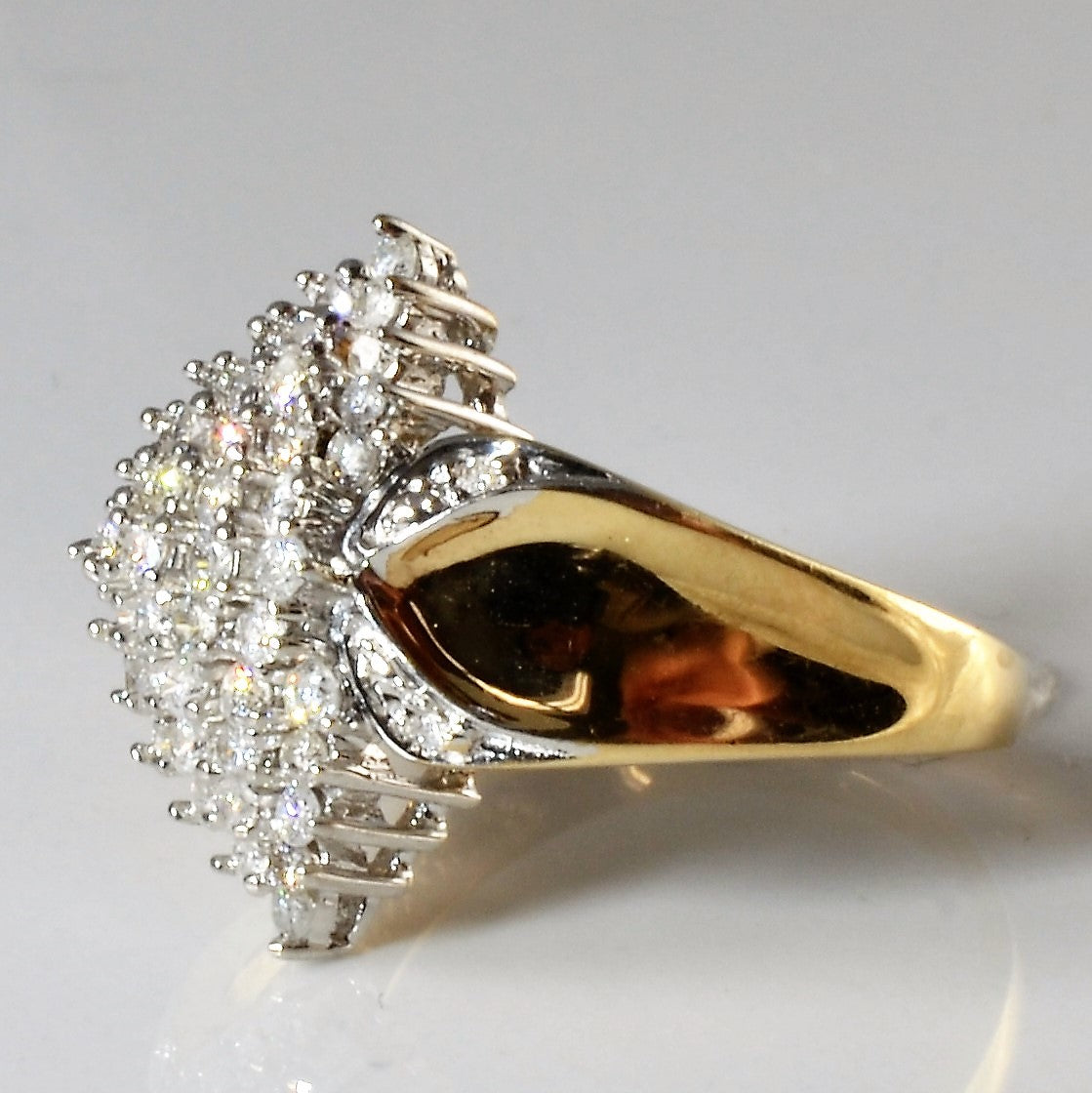 Diamond Cluster Navette Ring | 0.56ctw | SZ 6.75 |