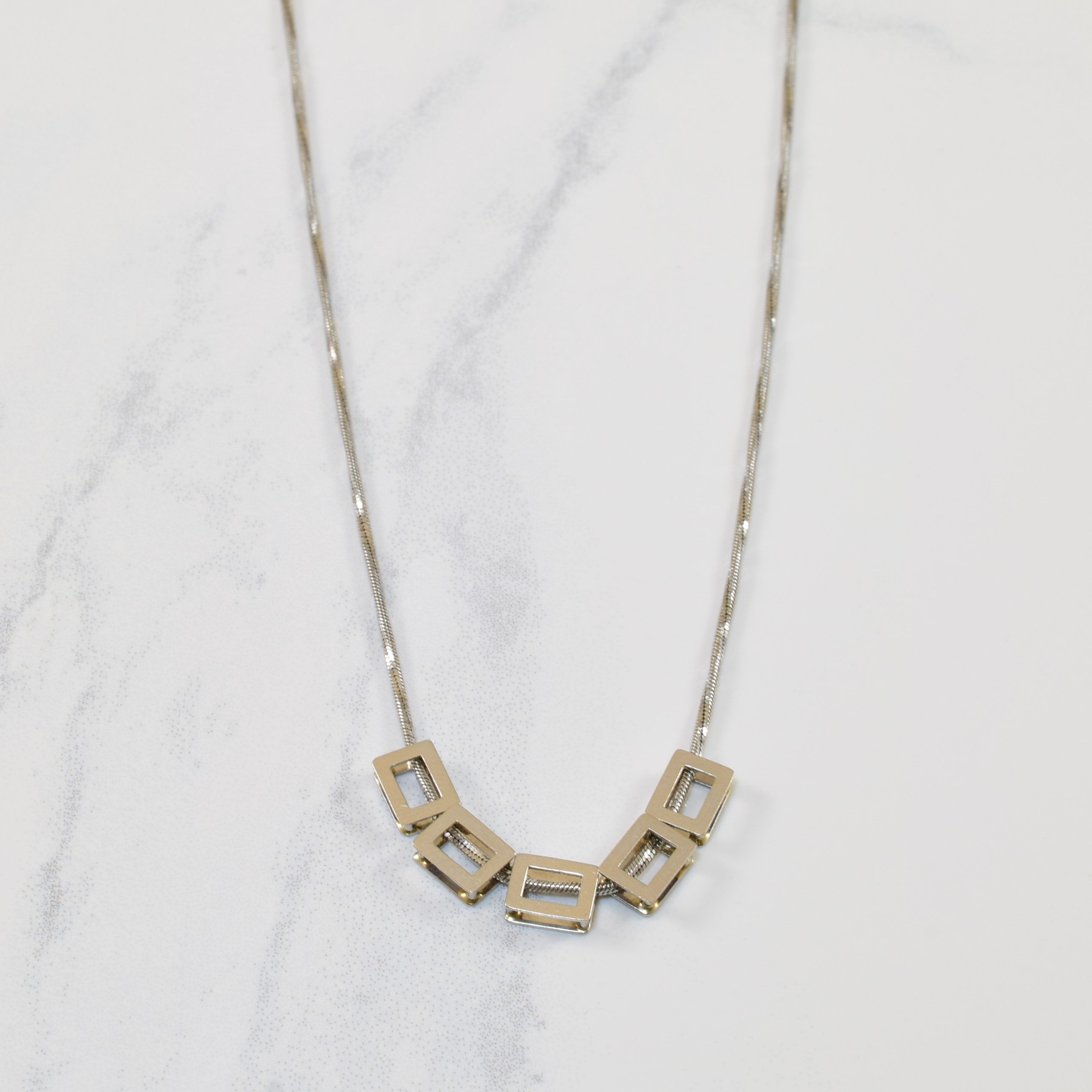 Platinum Open Box Necklace | 16" |