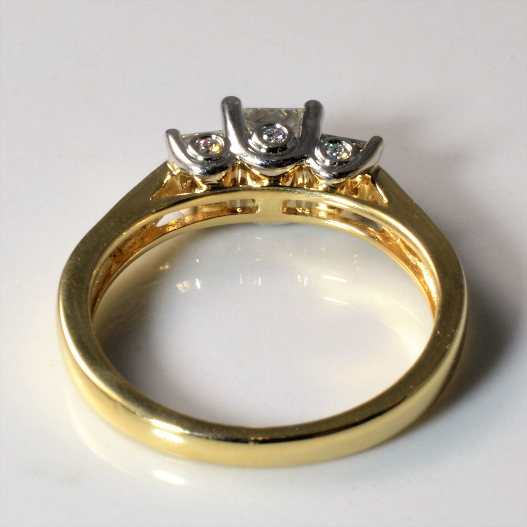 Bague de fiançailles trois pierres taille princesse | 1,00 ct au total | Taille 7,25 |