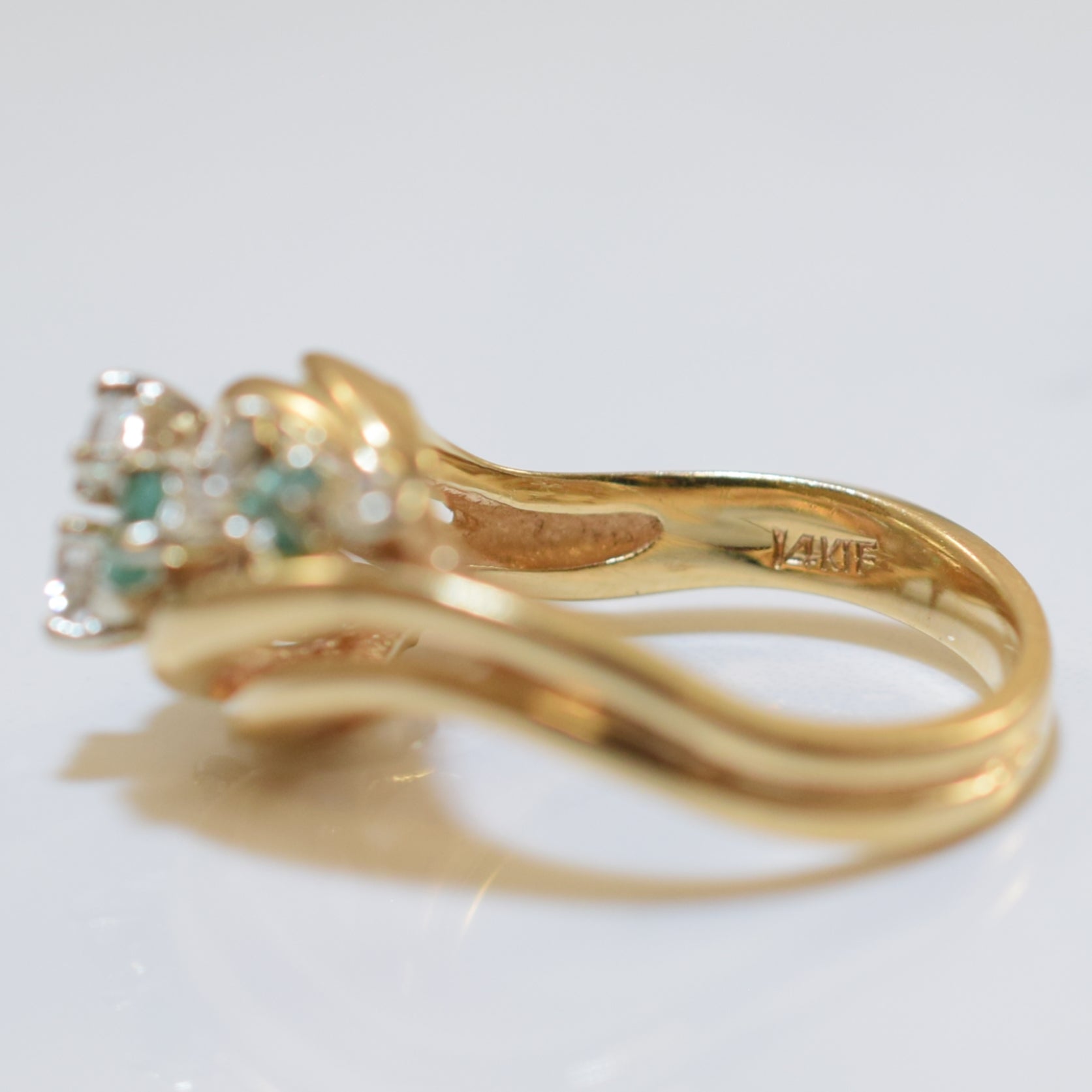 Emerald & Diamond Ring | 0.25ctw, 0.28ctw | SZ 6.5 |