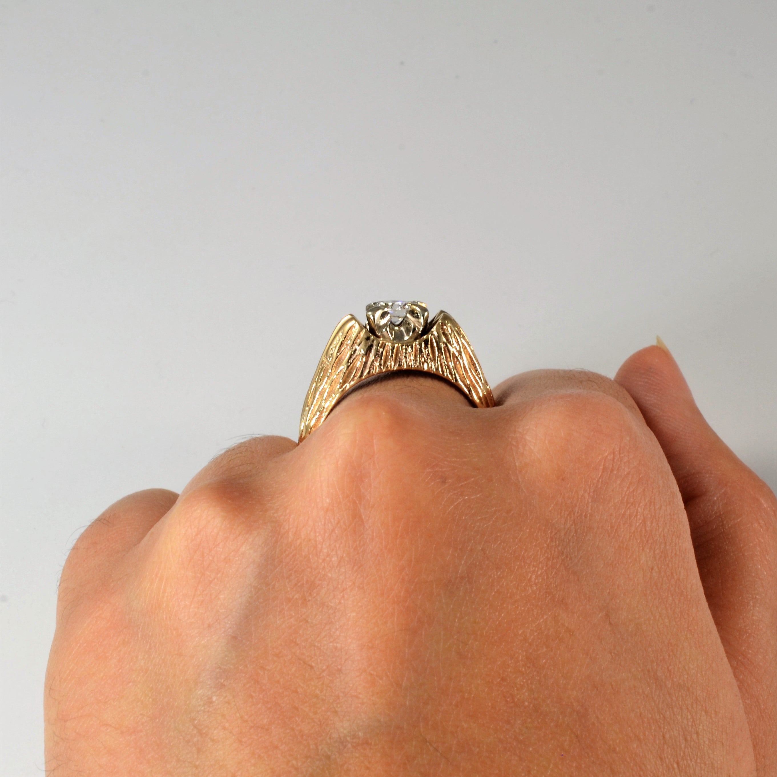 Claw Set Textured Diamond Ring | 0.33ct | SZ 12 |