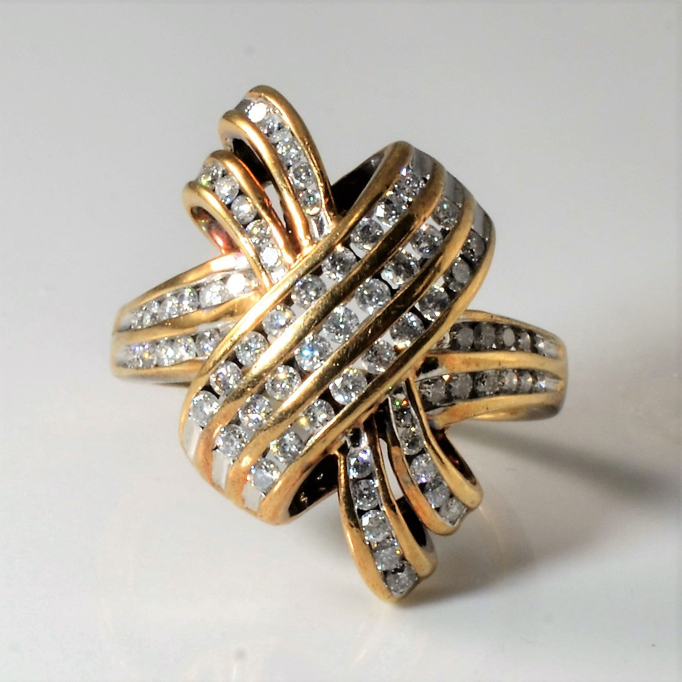 Channel Set Diamond Knot Ring | 0.84ctw | SZ 7.25 |