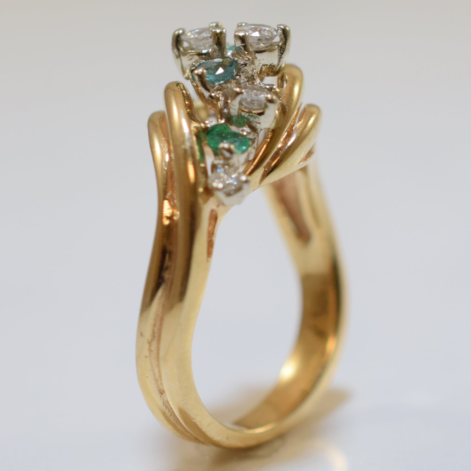 Emerald & Diamond Ring | 0.25ctw, 0.28ctw | SZ 6.5 |