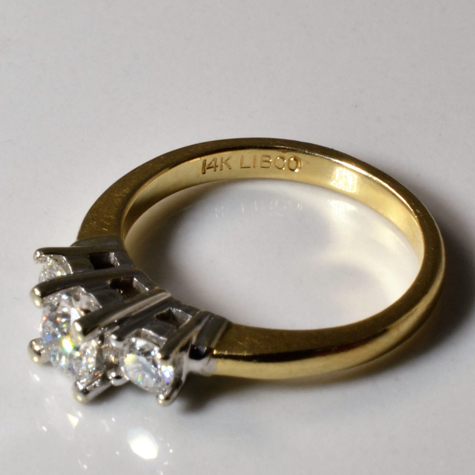 Yellow Gold Three Stone Diamond Ring | 0.51ctw | SZ 4.5 |