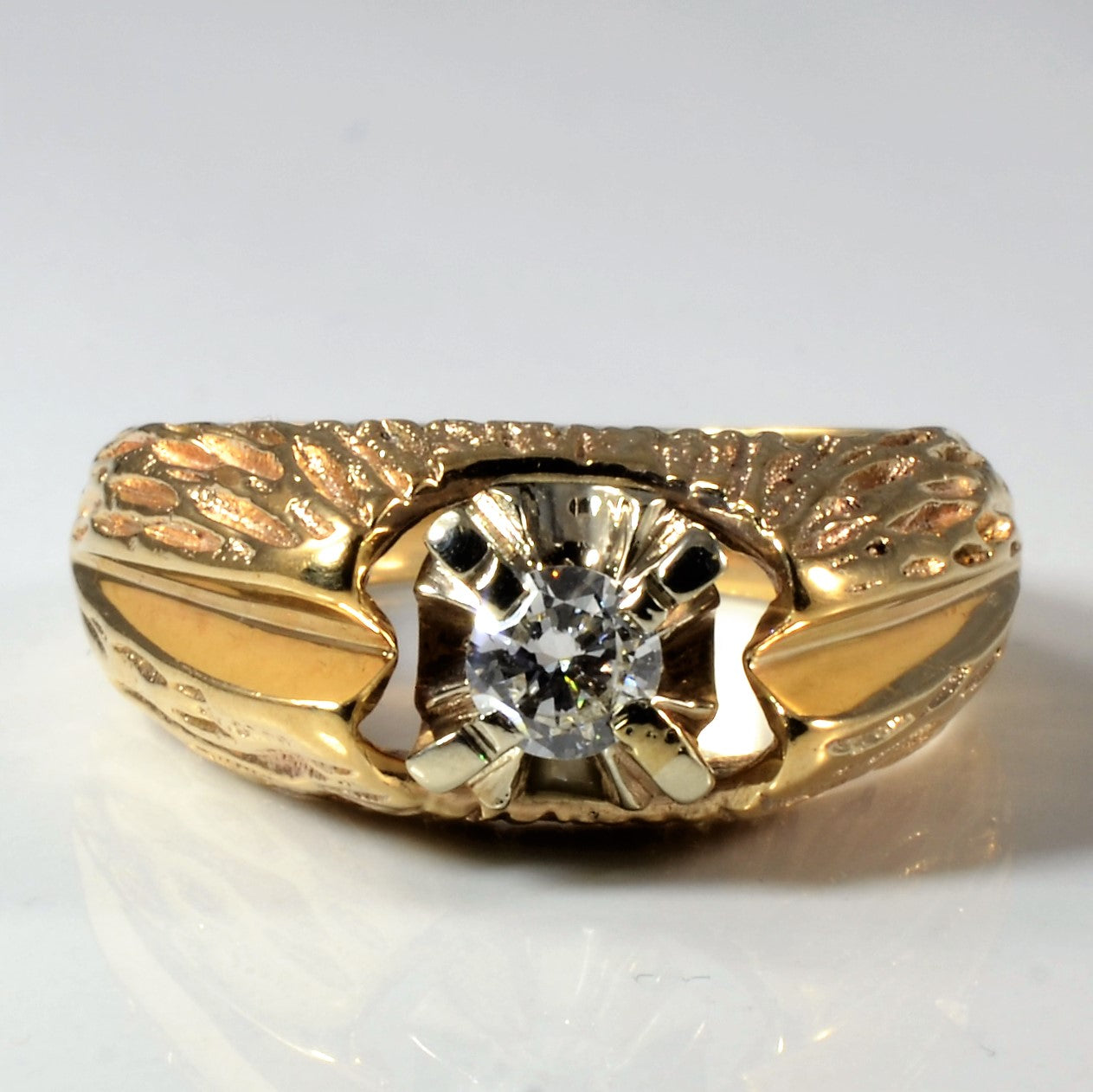 Claw Set Textured Diamond Ring | 0.33ct | SZ 12 |